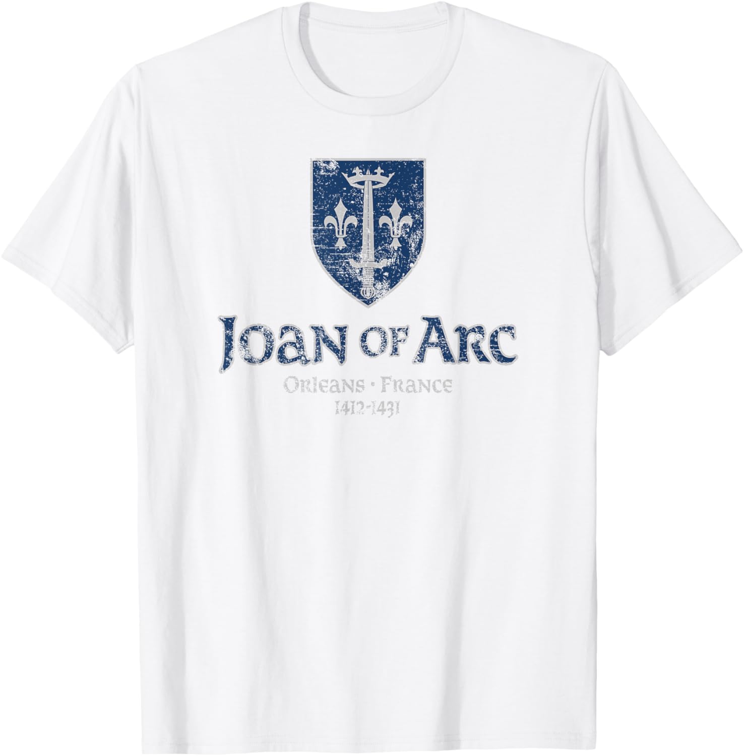 Distressed Joan of Arc Crest Orleans T-Shirt for History Lovers - 6