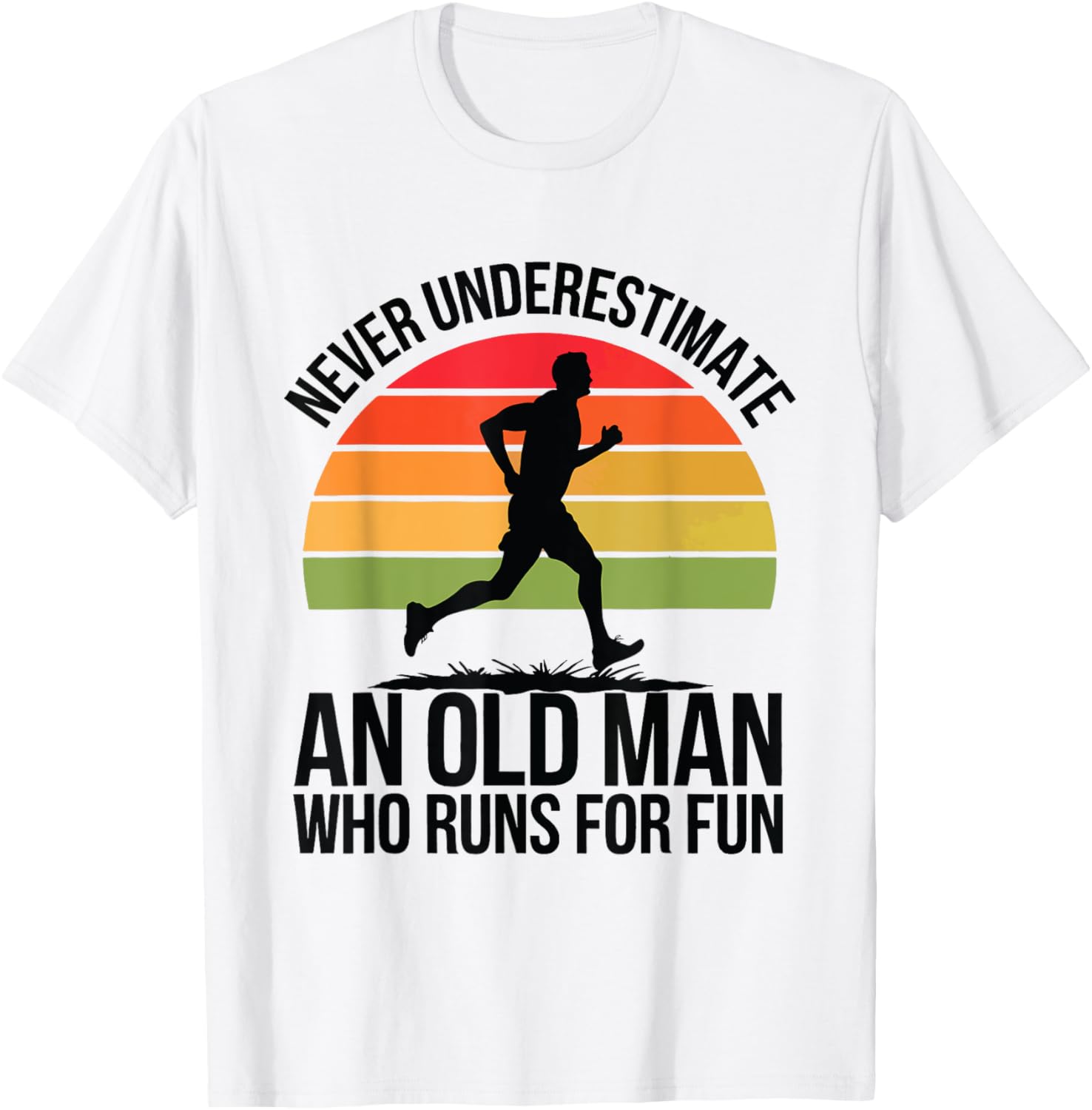 Funny Old Man Running T-Shirt for Senior Fitness Lovers and Runners - 12