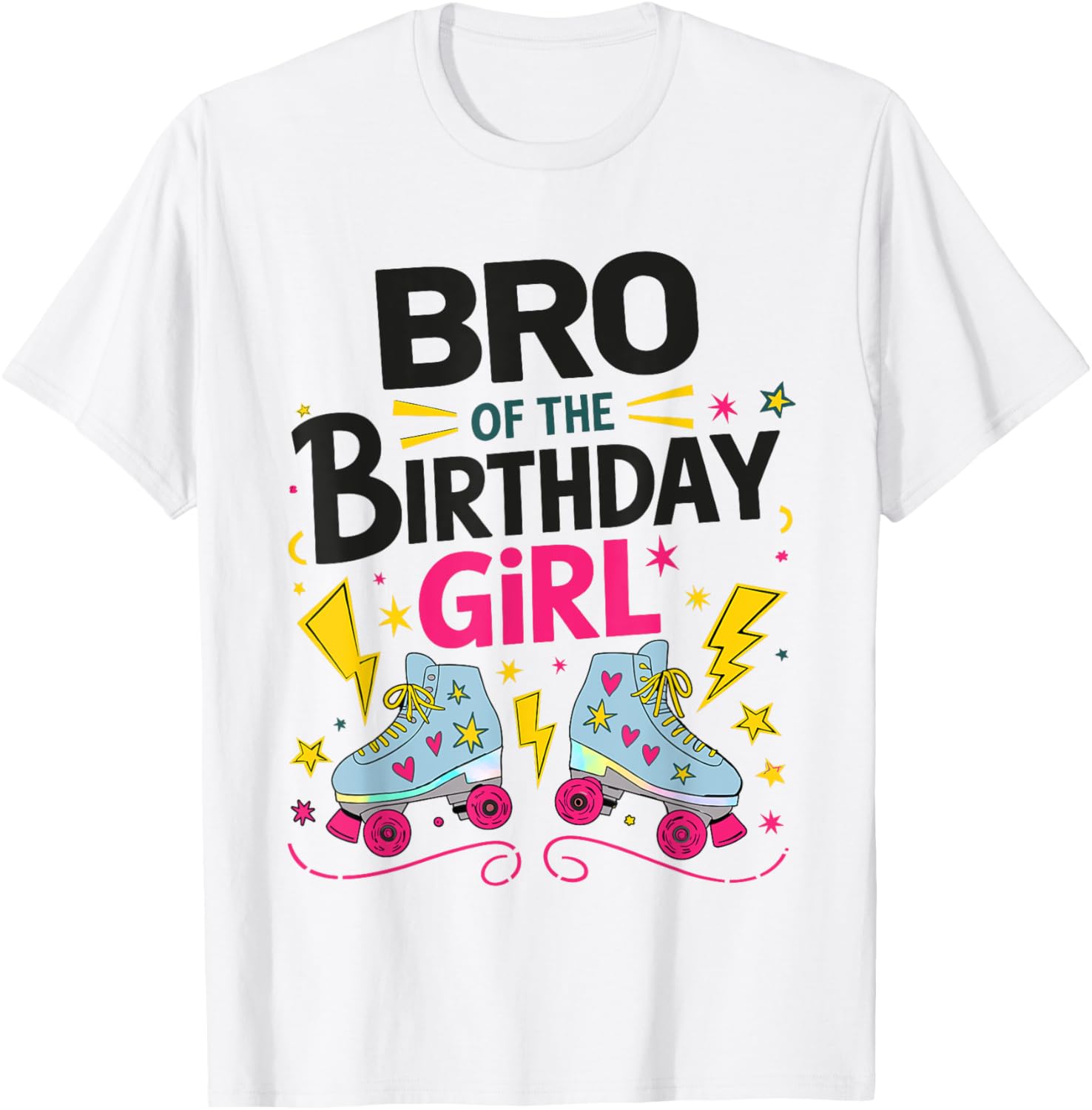 Cool Bro of The Birthday Girl Rolling Skate T-Shirt for Brothers - 6