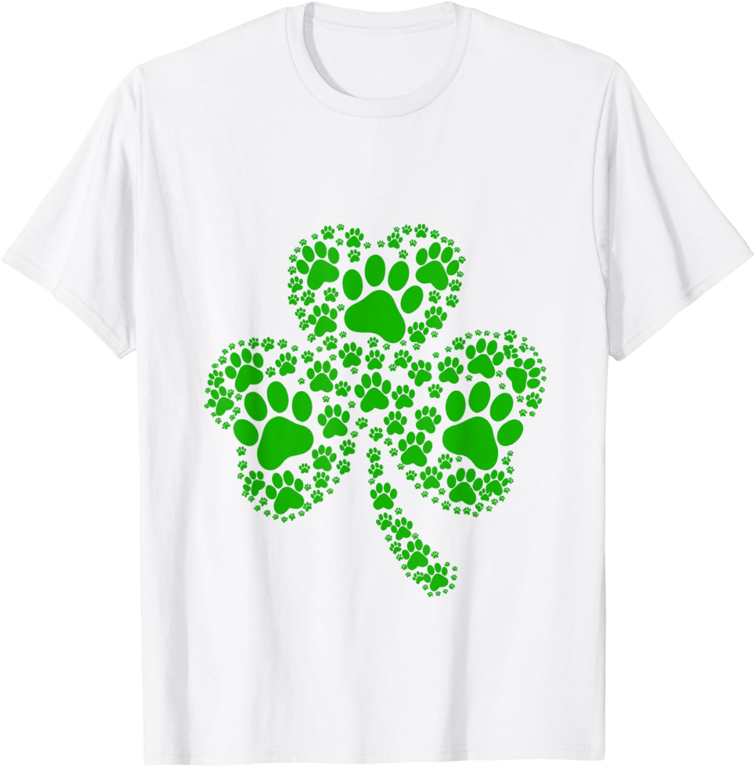 Irish Dog Lover T-Shirt with Shamrock and Paw Print for St Patricks Day - 21