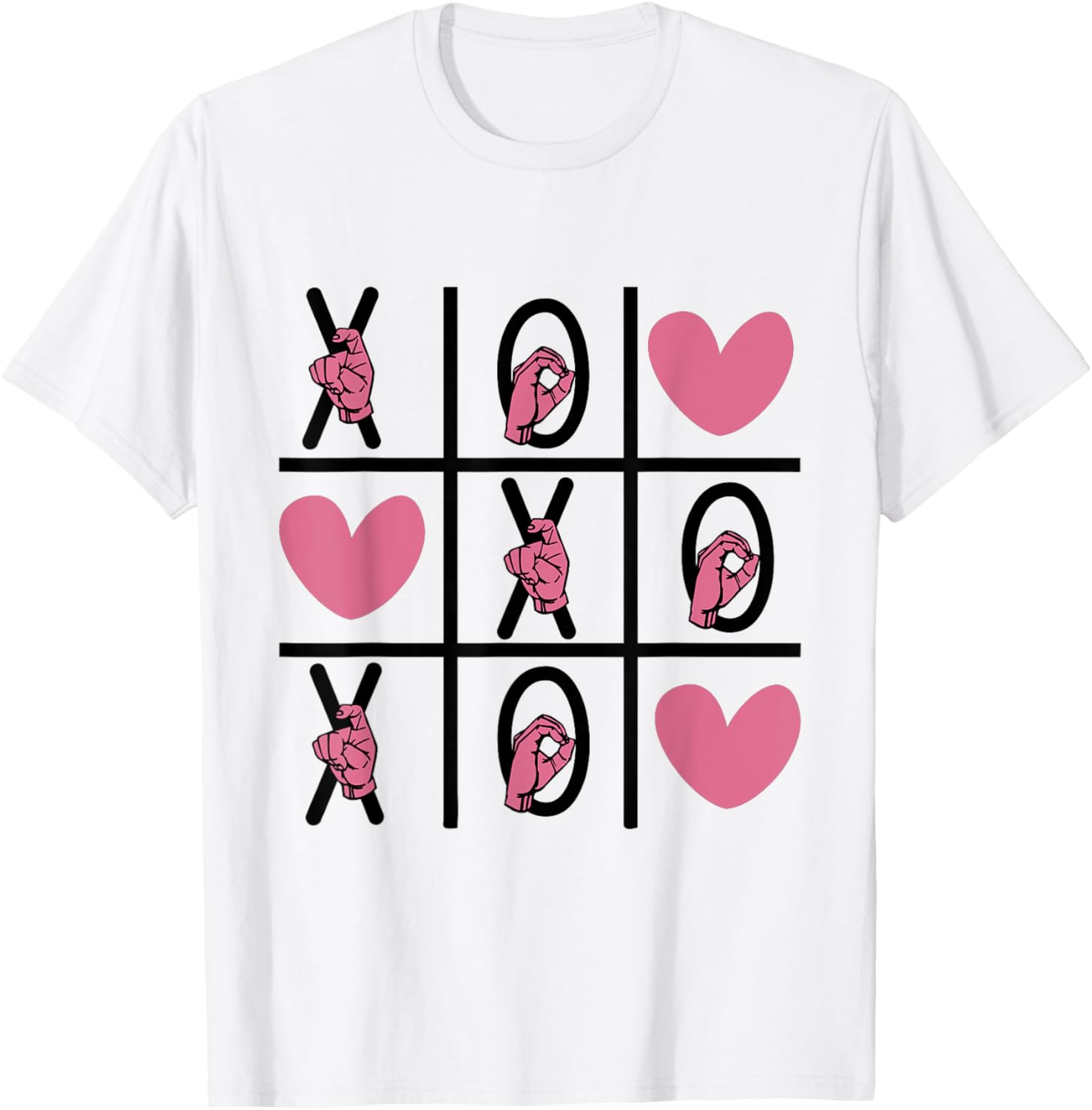 ASL Love Hand Sign Valentine's Day T-Shirt for Deaf Community XOXO - 12