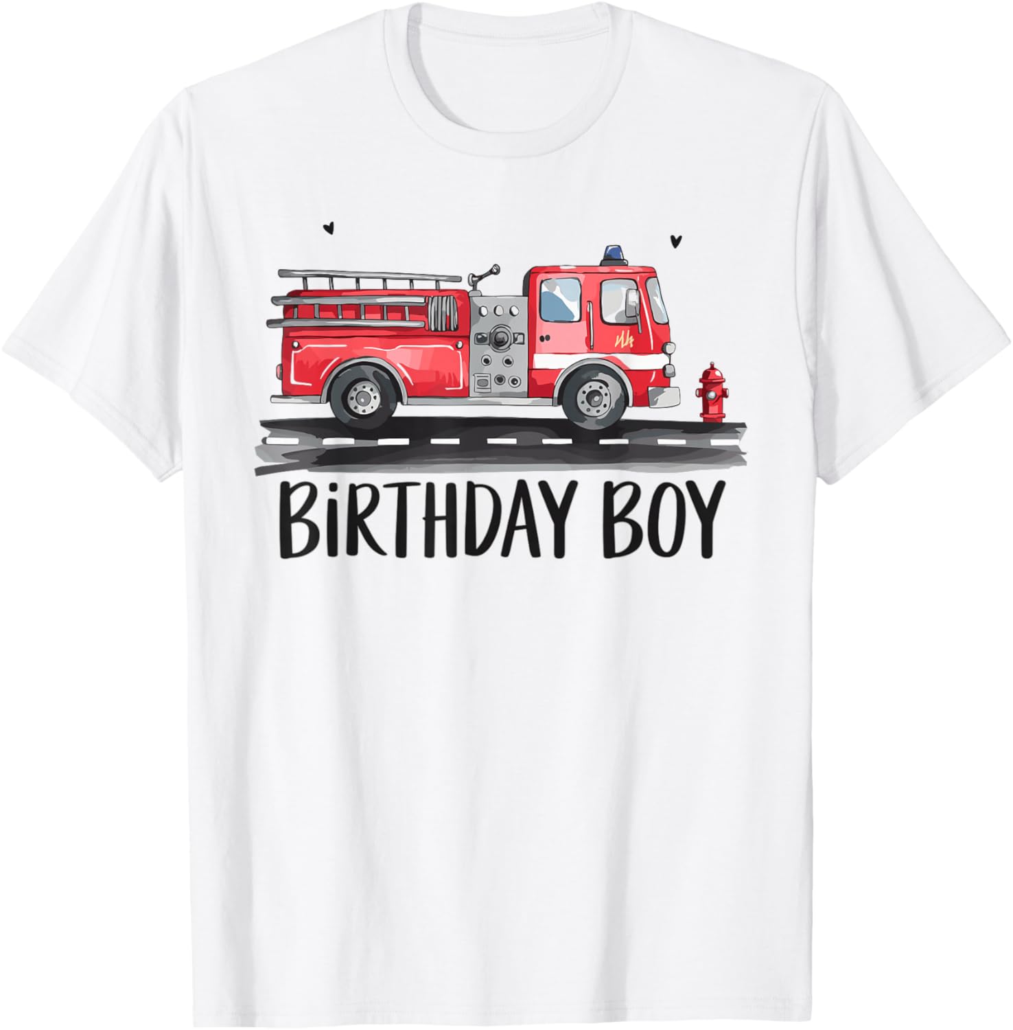Fire Truck Firefighter Birthday T-Shirt for Boys Family Party - 4