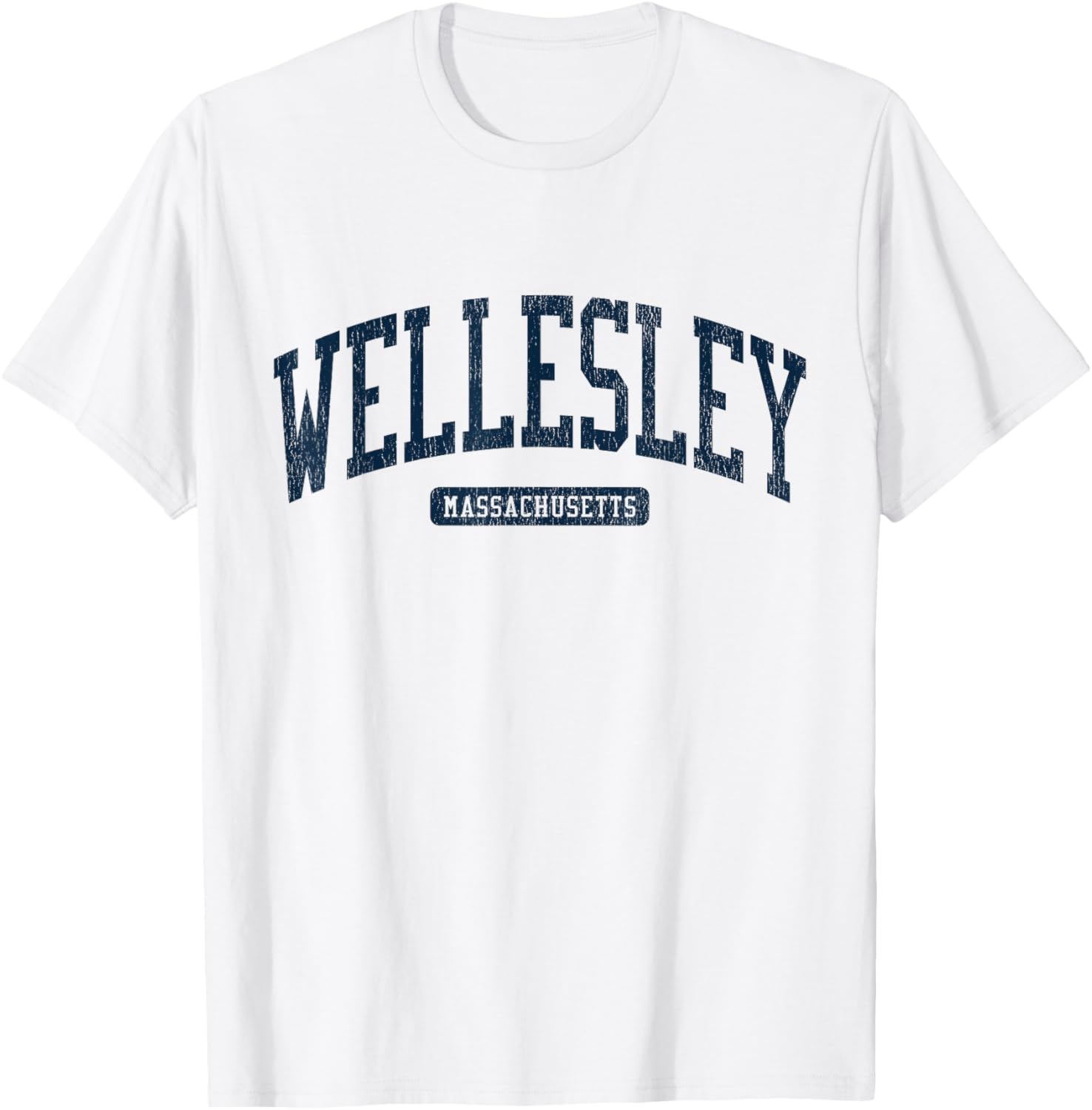 Wellesley MA College Style Blue T-Shirt for Students and Alumni - 7