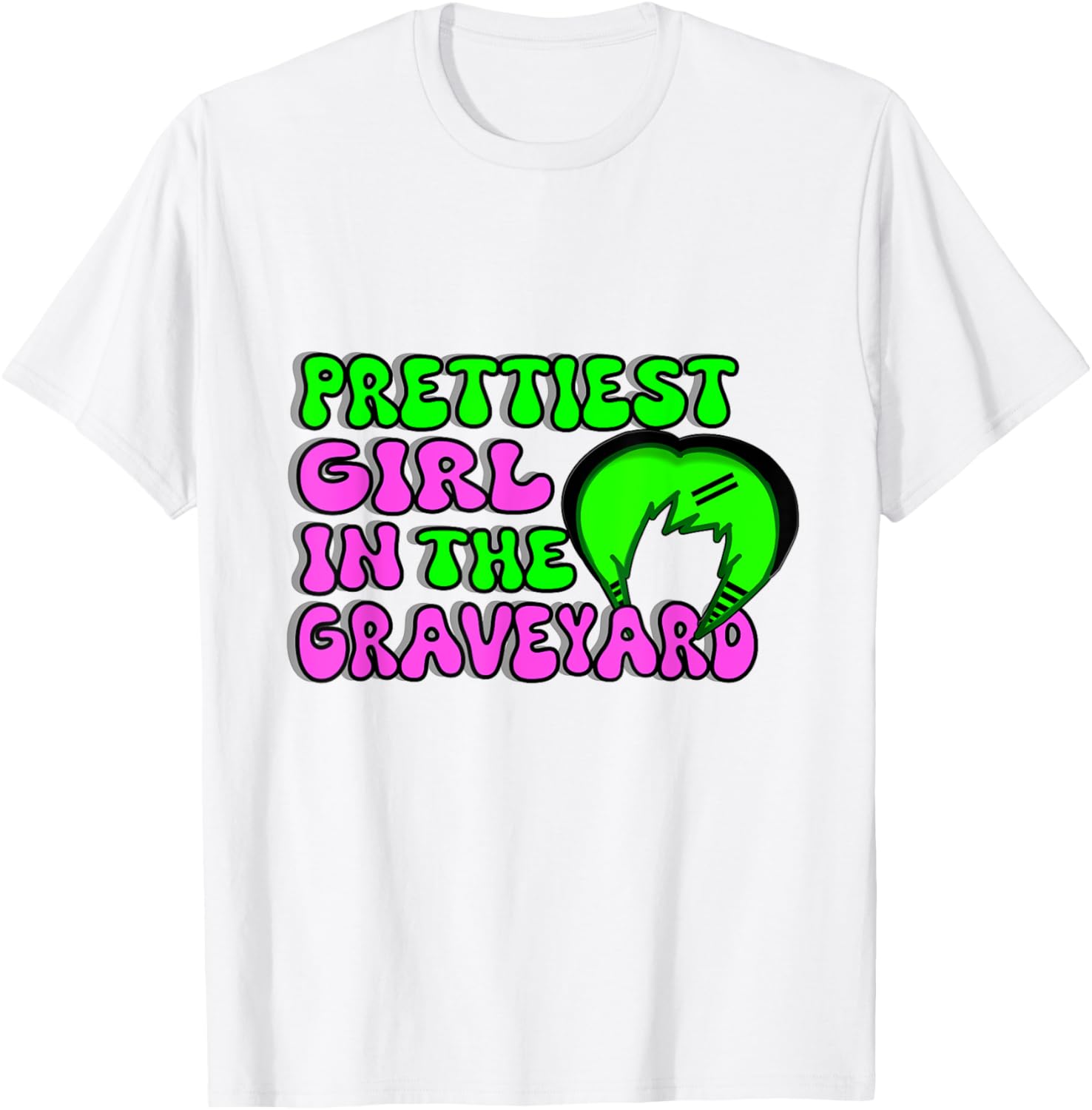 Y2K Emo Girl in Graveyard Scene T-Shirt for Stylish Kids - 5