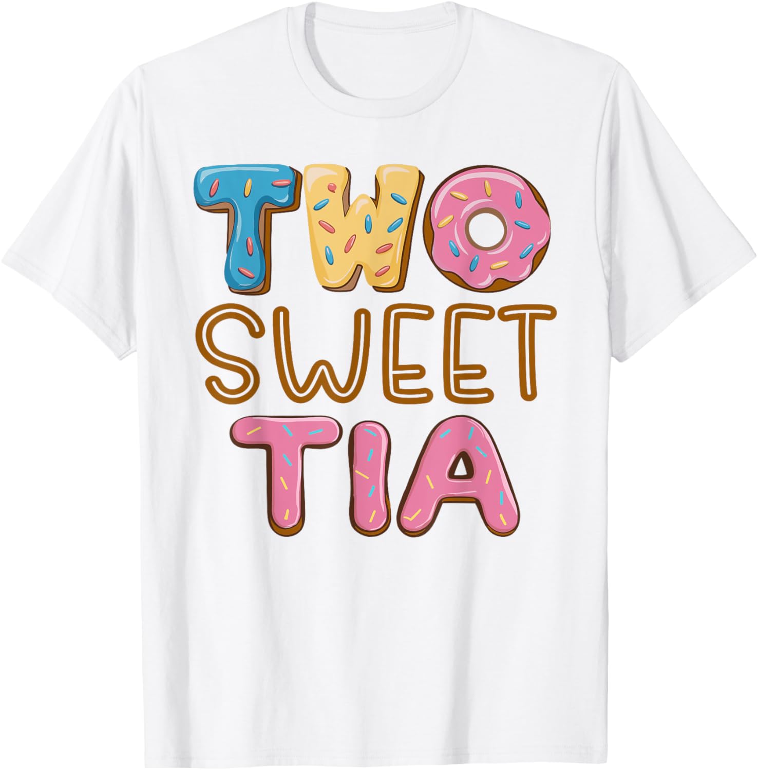 Tia of the Two Sweet Donut Aunt 2nd Birthday Girl Party T-Shirt - 6