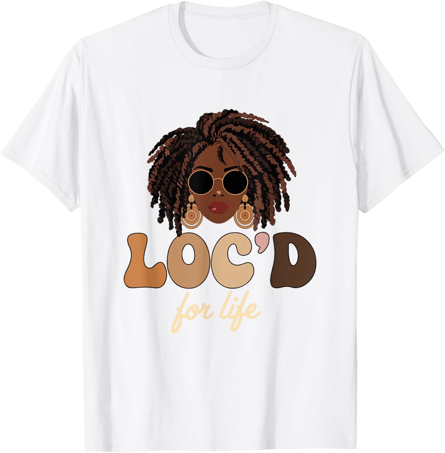 Loc'd For Life Afro Locs Dreadlocks T-Shirt for Melanin Queens - 7