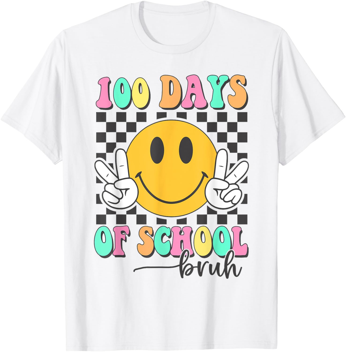 Bruh 100 Days of School T-Shirt for Boys and Girls Fun Celebration Wear - 5