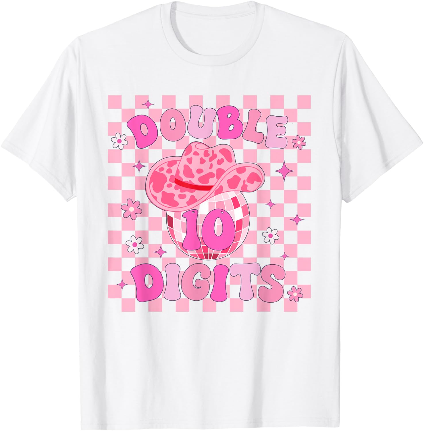 10th Birthday Rodeo Cowgirl T-Shirt for Girls - Fun Double Digits Tees - 14