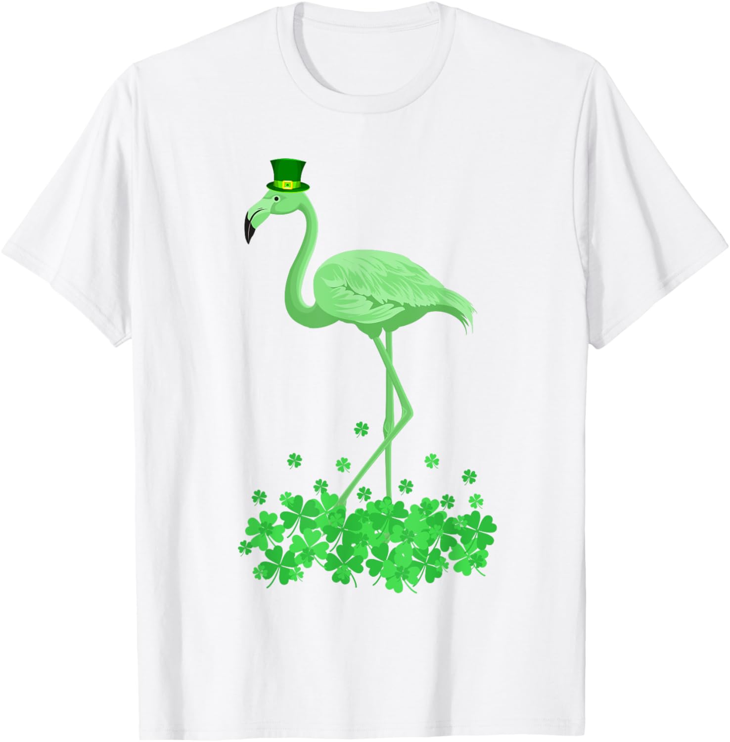 Lucky Leprechaun Flamingo T-Shirt for St Patrick's Day Fun - 12