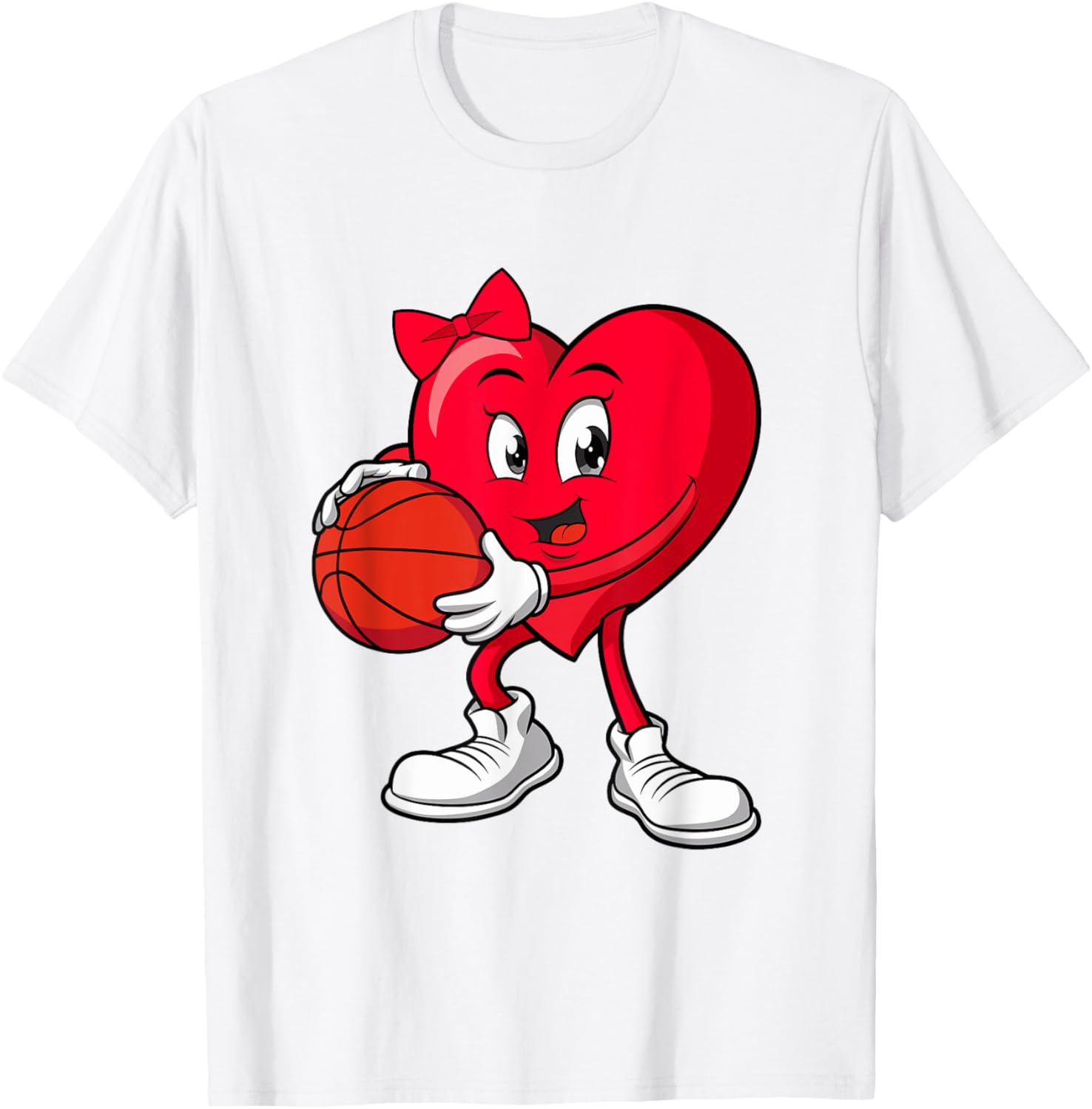Cute Red Heart Basketball T-Shirt for Girls Perfect for Valentine's Day - 6