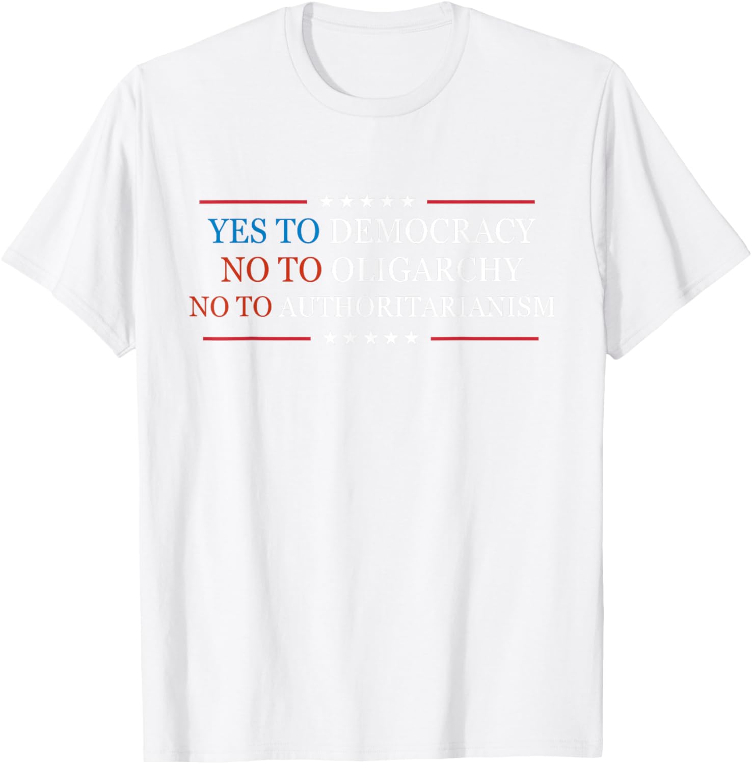 Yes To Democracy No To Oligarchy Bernie Sanders Quote T-Shirt for Activists - 1