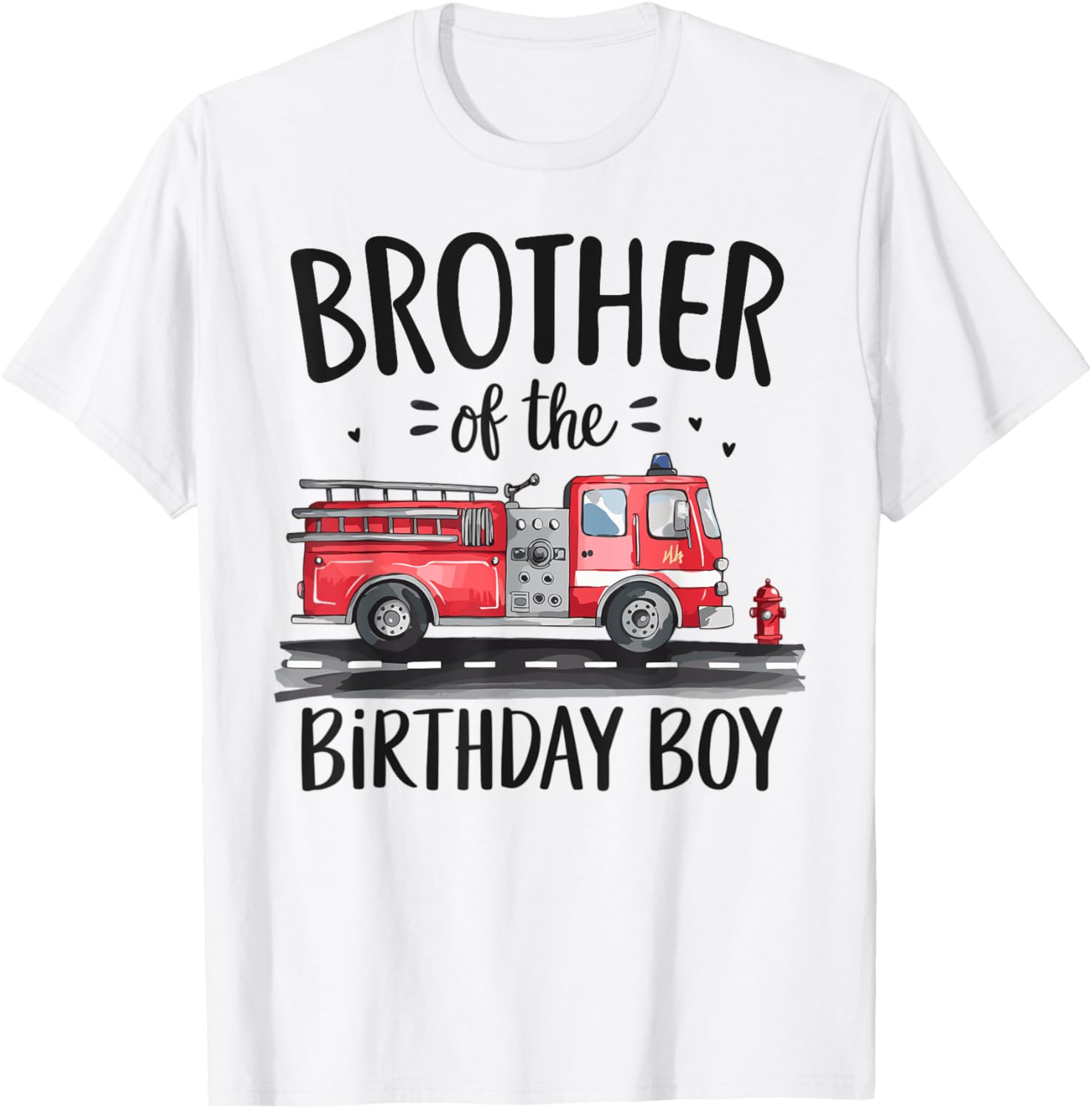 Brother of the Birthday Boy Fire Truck Firefighter T-Shirt for Boys - 5