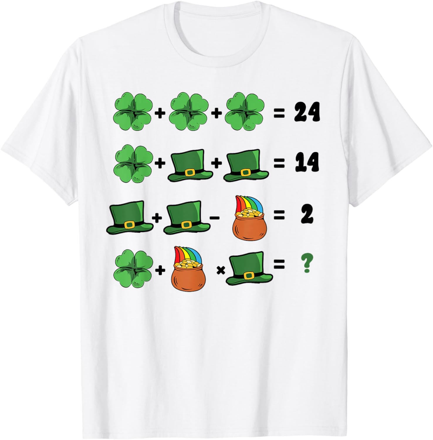 Funny St Patricks Day Shamrock Math Teacher T-Shirt for Irish Celebrations - 19
