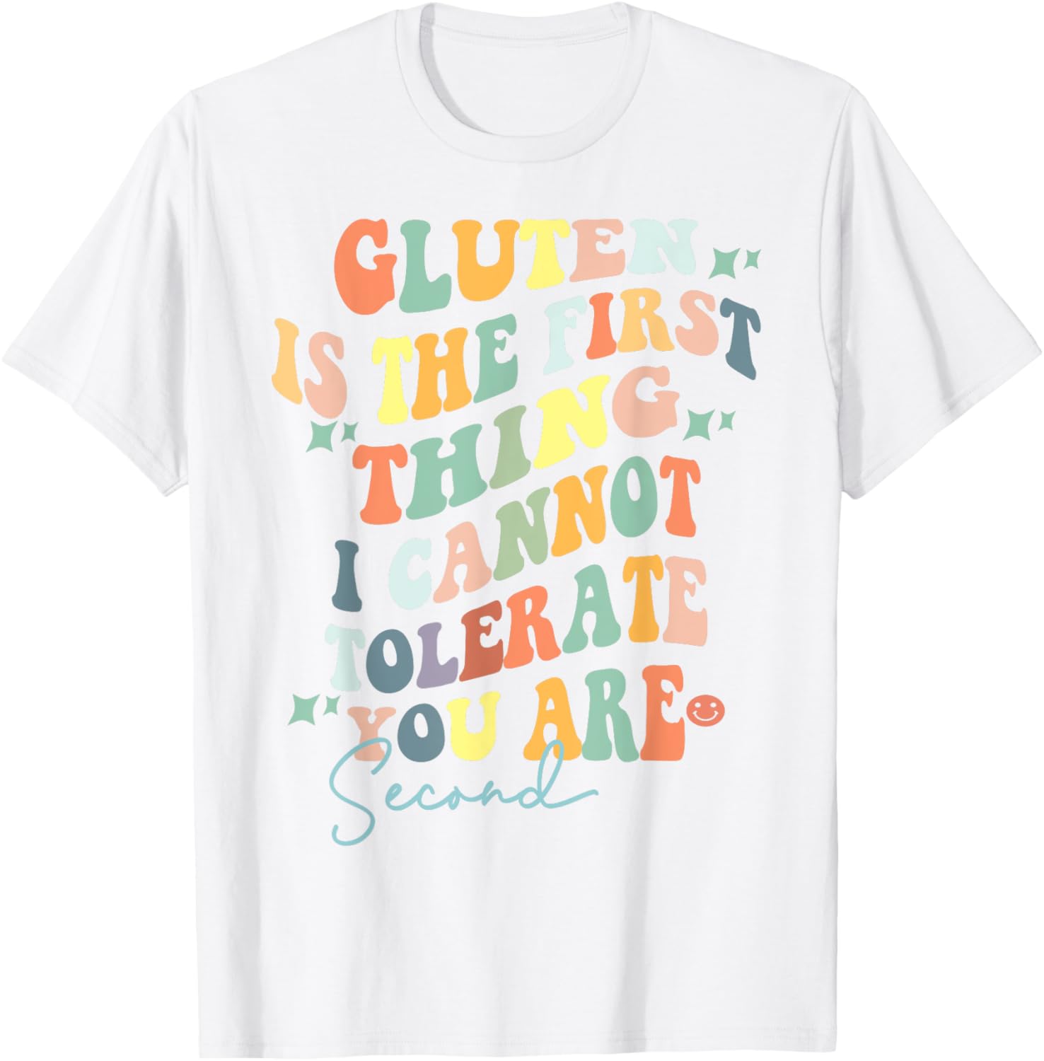 Retro Gluten I Tolerate You Second T-Shirt for Food Lovers and Humor - 8