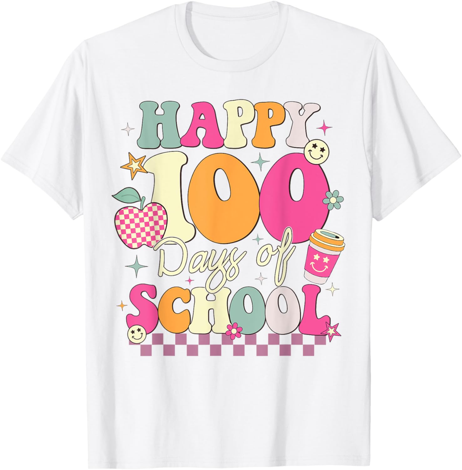 Happy 100th Day of School T-Shirt for Girls Fun Celebration Outfit - 8