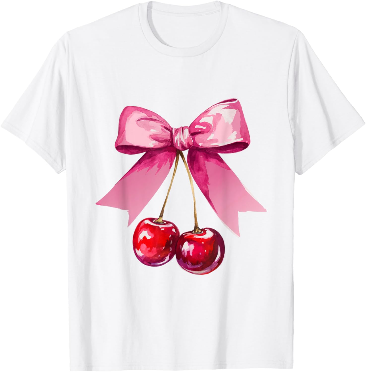 Kawaii Cherry Pink Bow T-Shirt for Cute Valentine's Day Style - 5