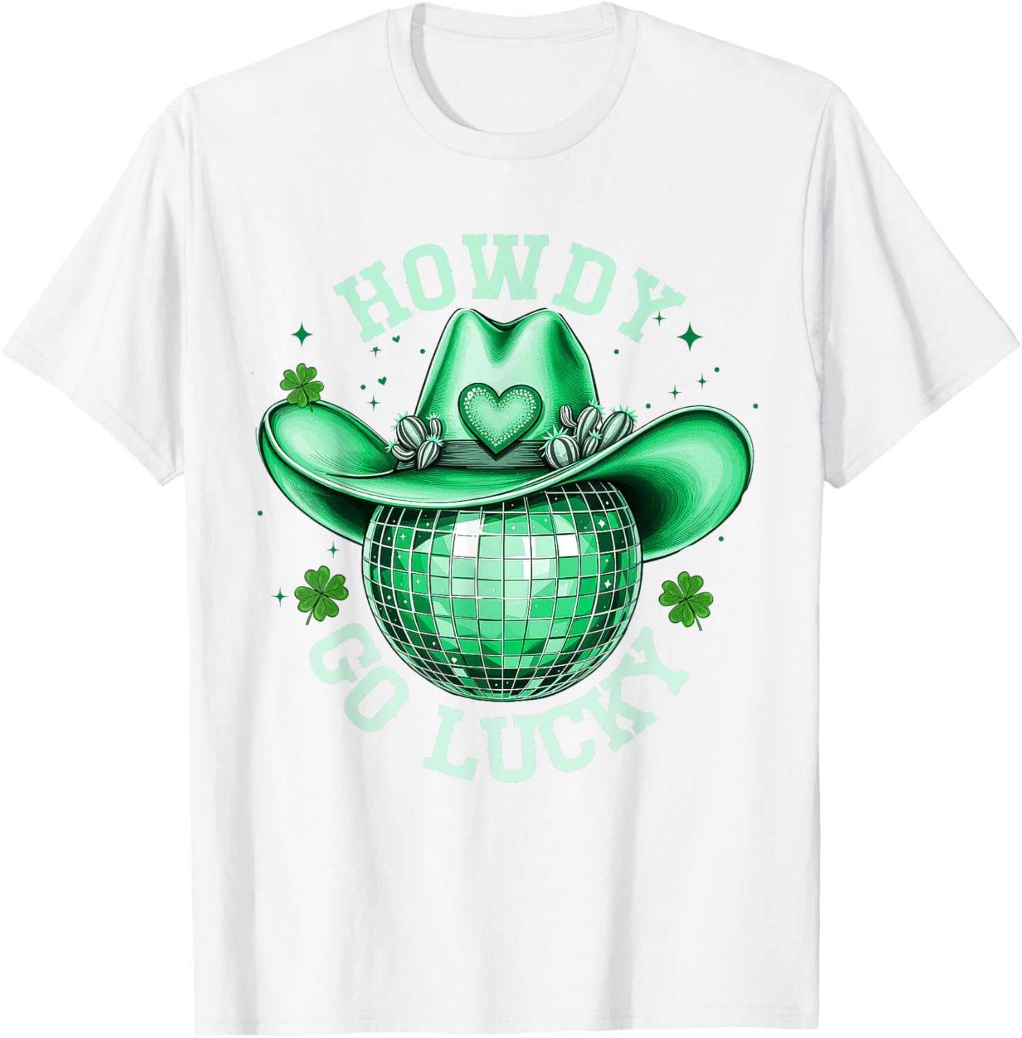 Howdy Go Lucky Disco Western Irish Shamrock T-Shirt for St. Patrick's Day - 20
