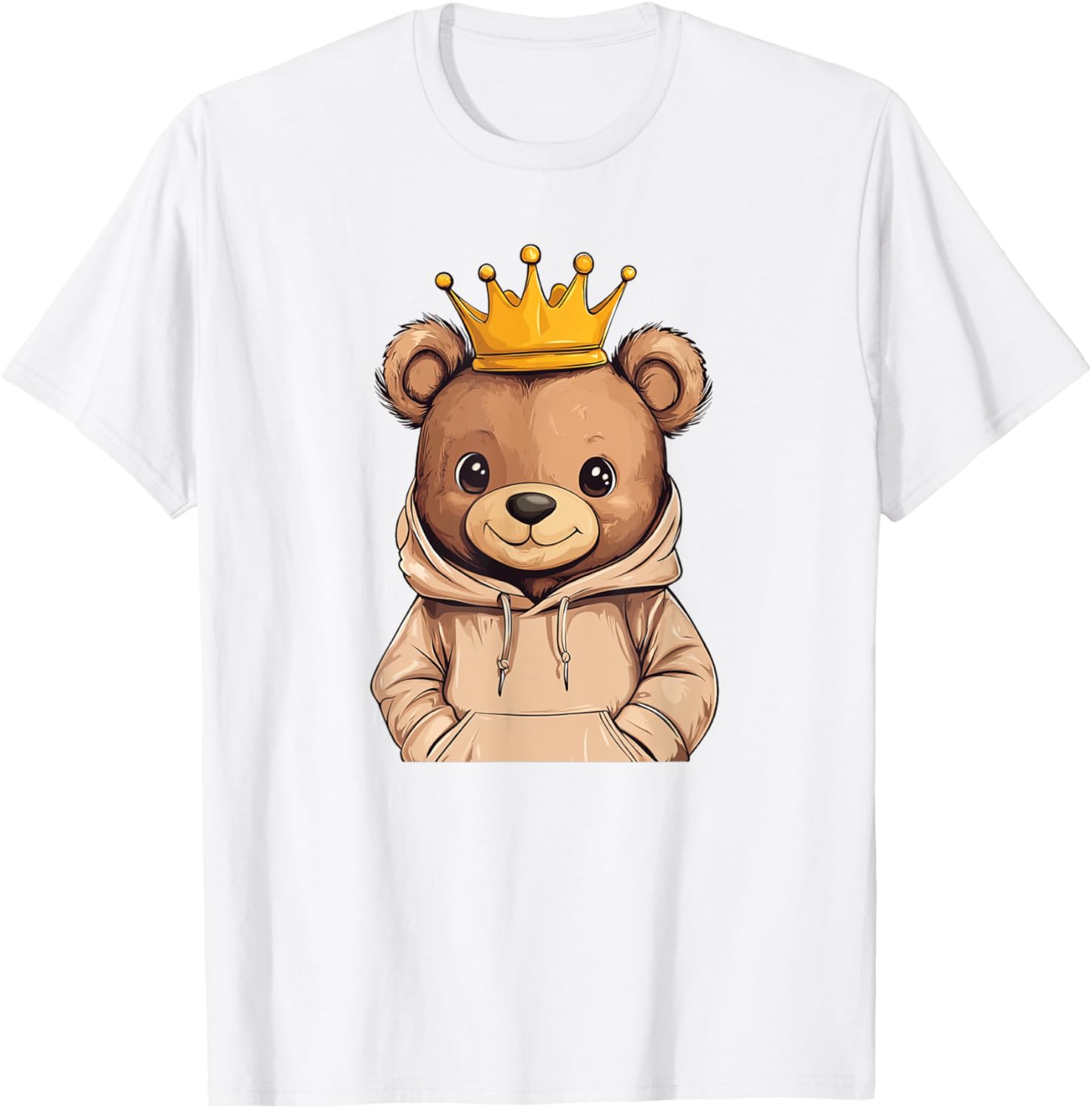 Adorable Cool Teddy Bear King with Crown and Sweater T-Shirt Outfit - 20