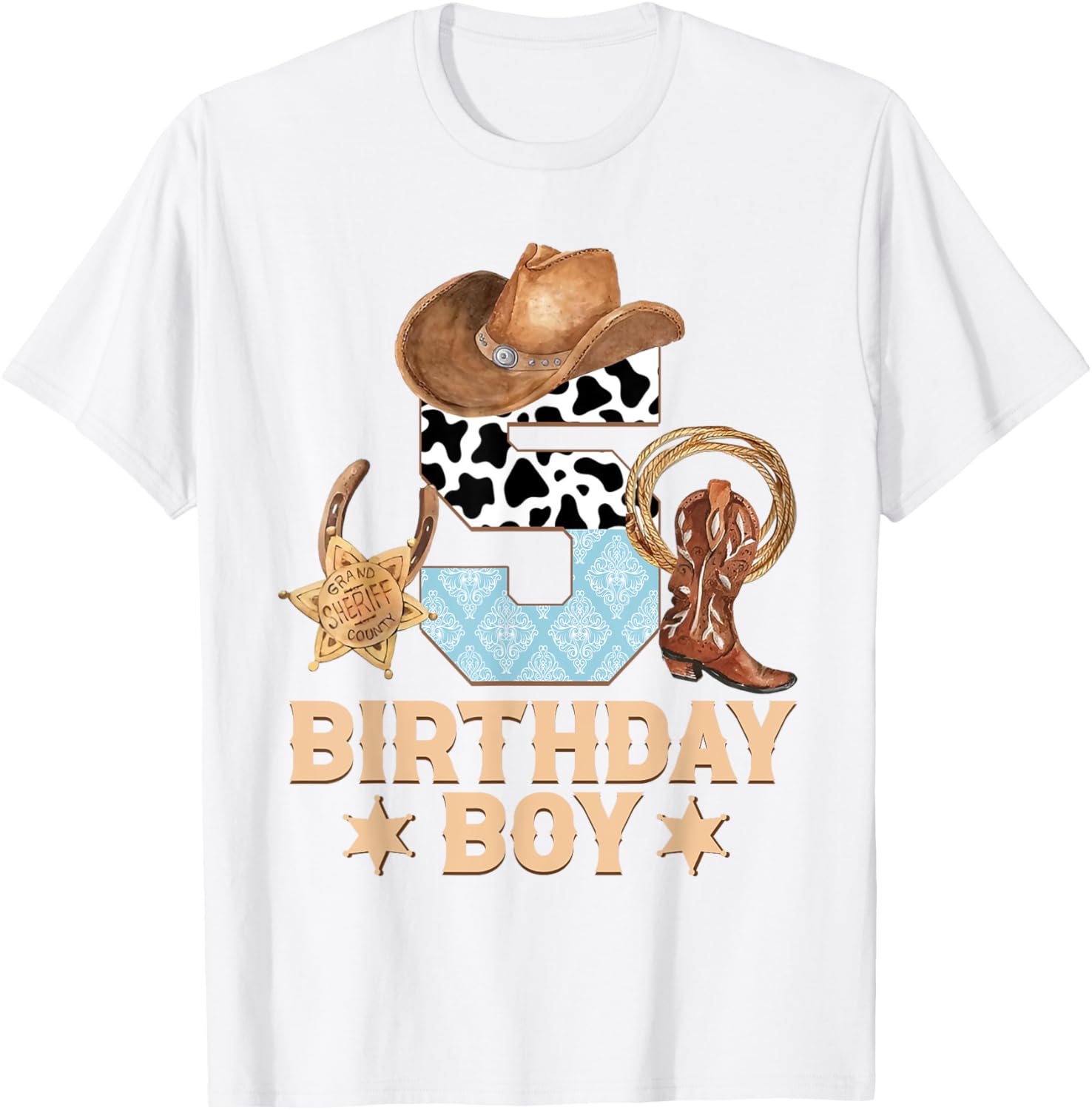 Western Family Birthday Boy Cowboy T-Shirt for 5th Birthday Celebration - 16