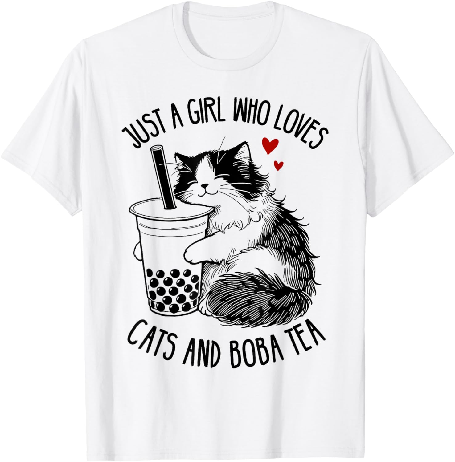 Cute Ragdoll Cat Lover T-Shirt for Girls Who Love Cats and Boba Tea - 7