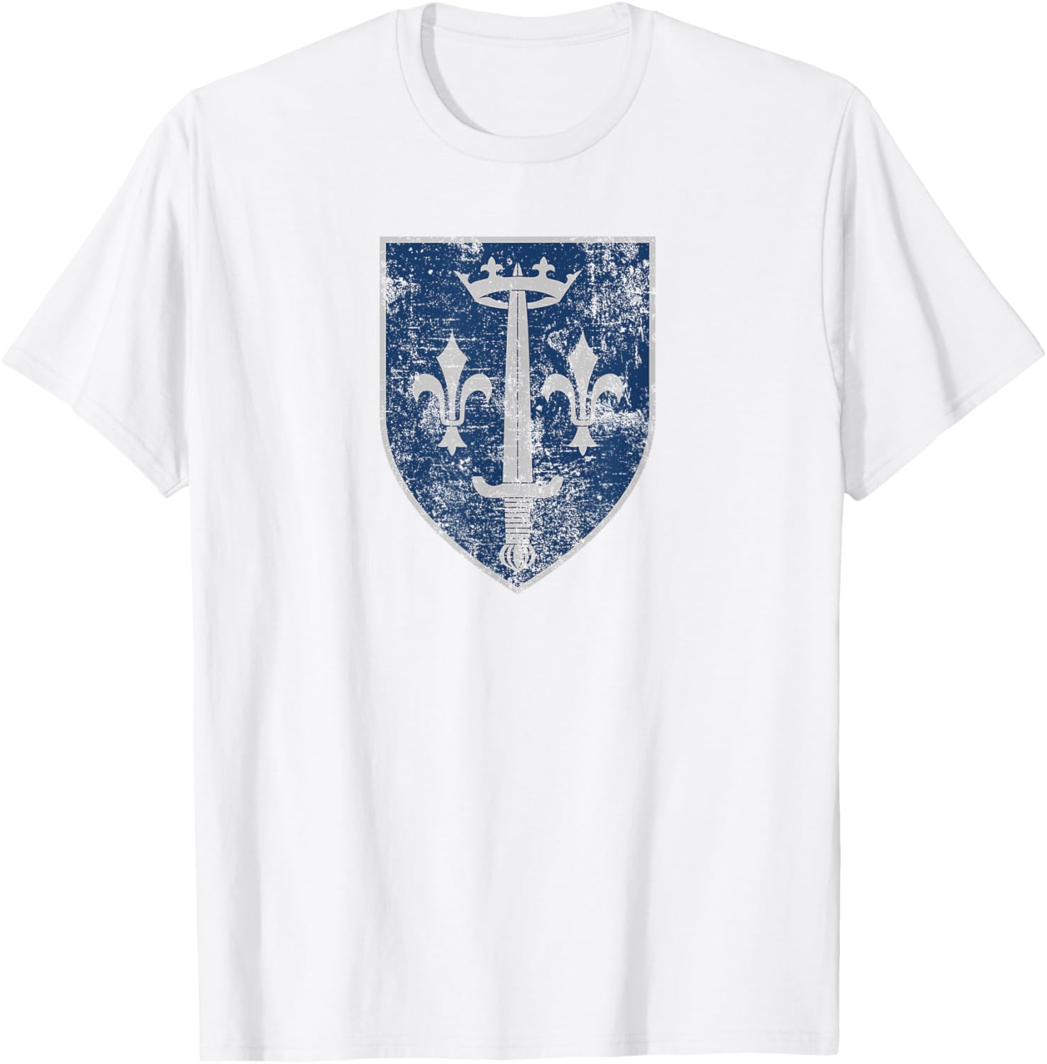 Family Crest of Saint Joan of Arc Distressed Print T-Shirt for Everyone - 12