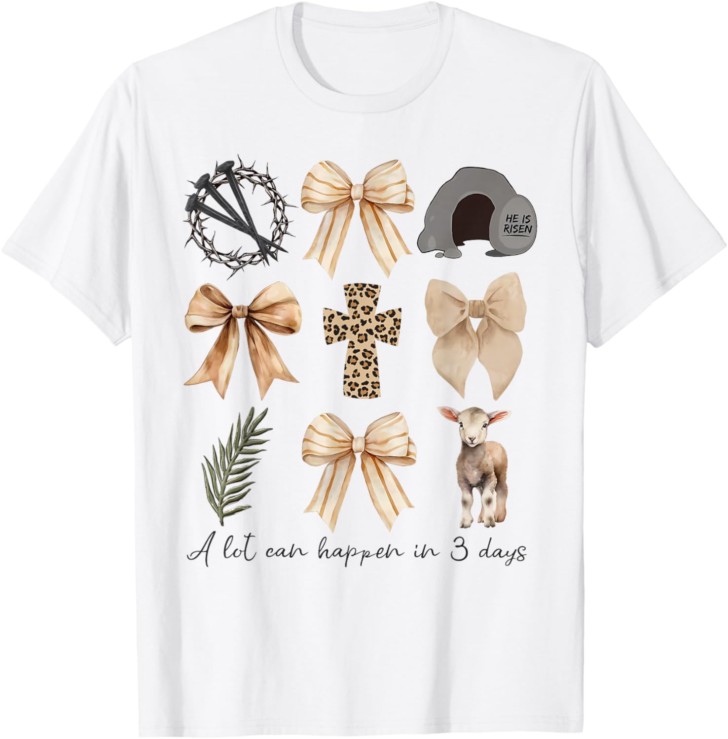 Coquette Bow Christian Easter T-Shirt – A Lot Can Happen in Three Days - 19