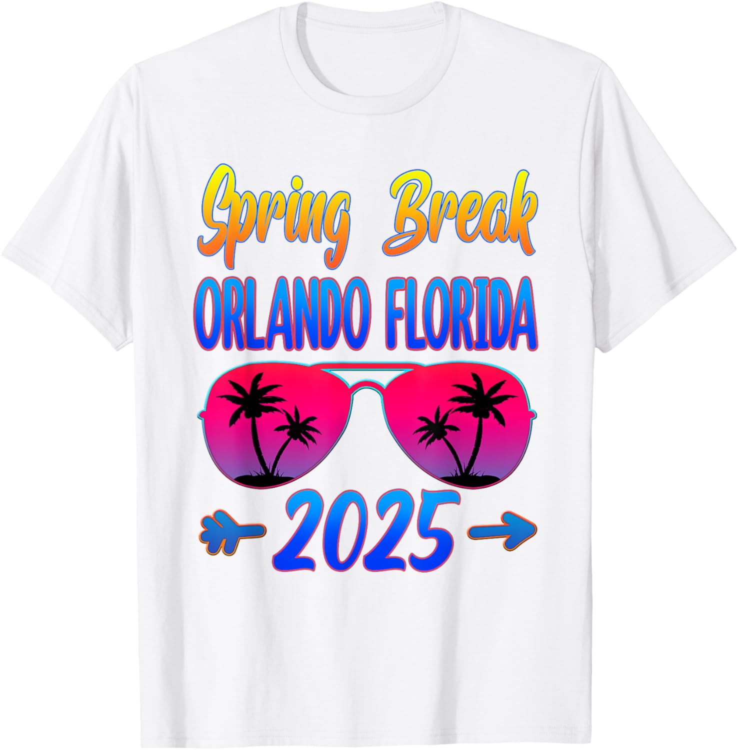 Spring Break Orlando 2025 Beach Group T-Shirt with Fun Glasses Design - 10