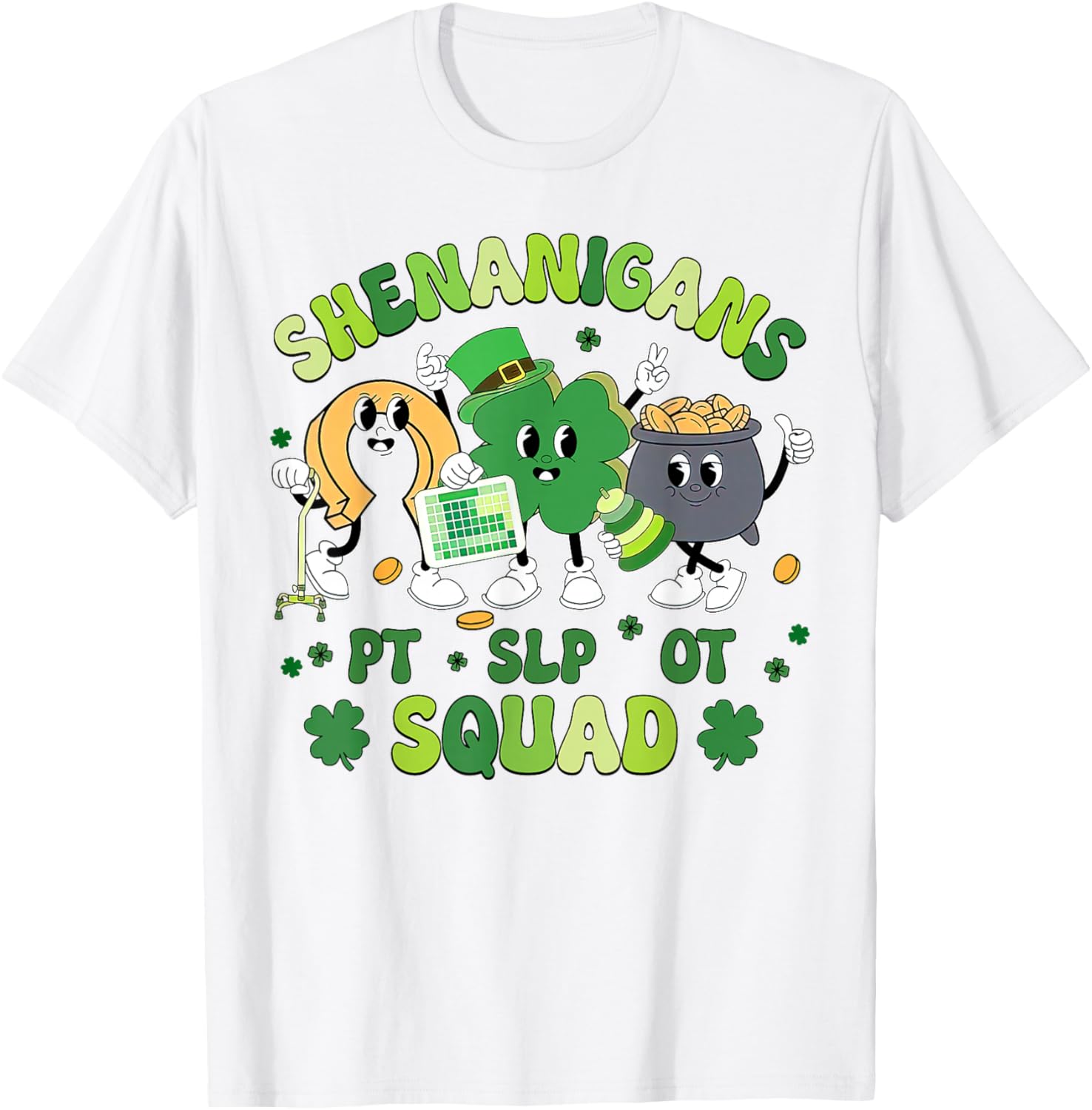 Cute St Patrick's Day Shamrock T-Shirt for Therapy Professionals Team - 20
