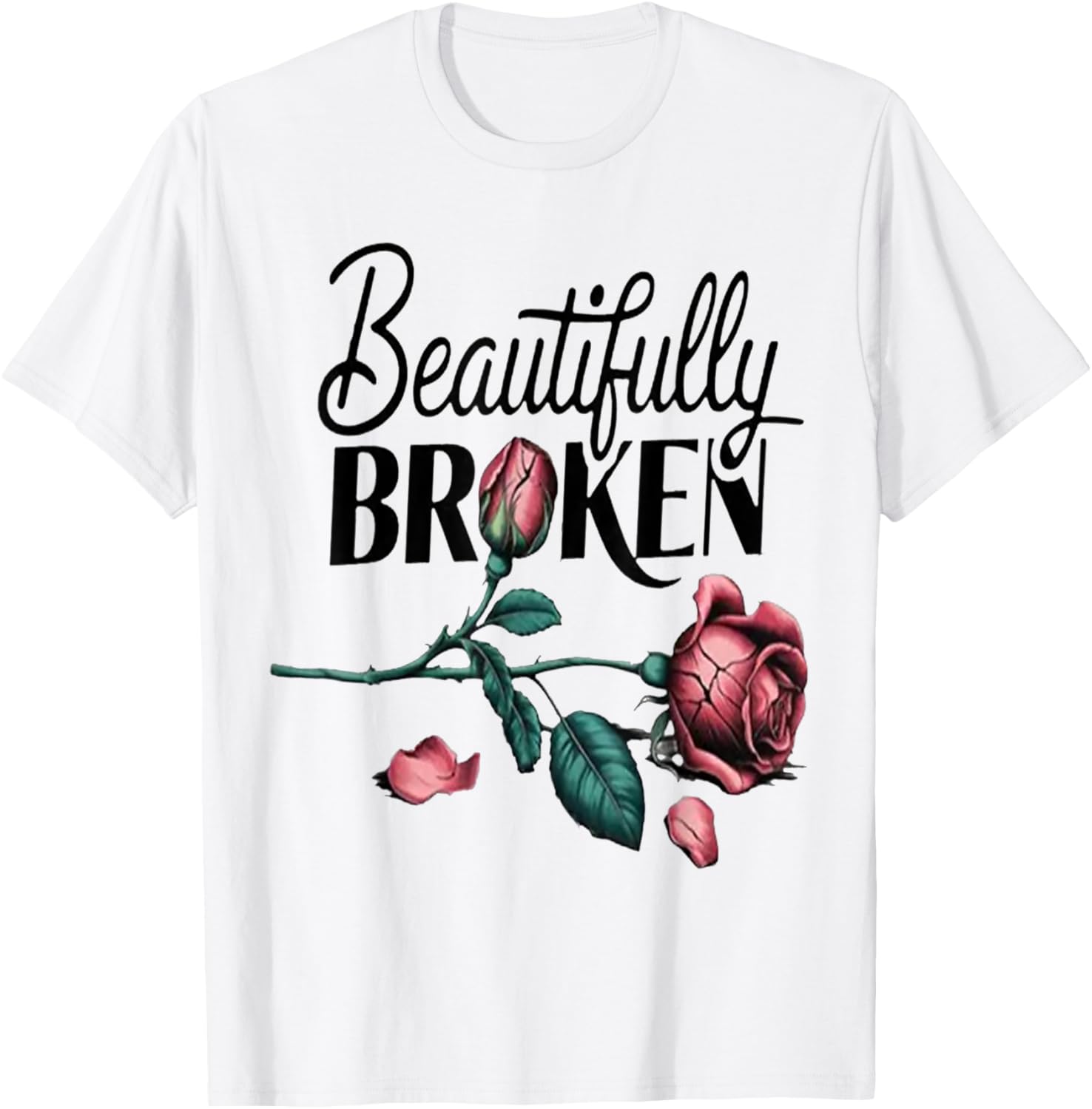 Beautifully Flowers Rose Broken Country Music T-Shirt for Music Lovers - 3