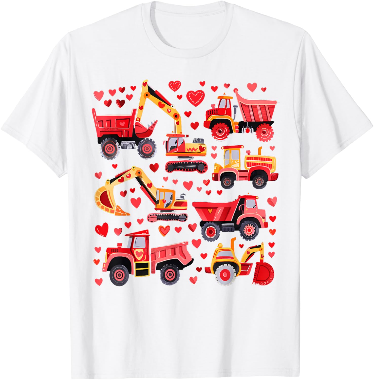Loads of Love Construction Trucks Valentine's Day T-Shirt for Toddler Boys - 26