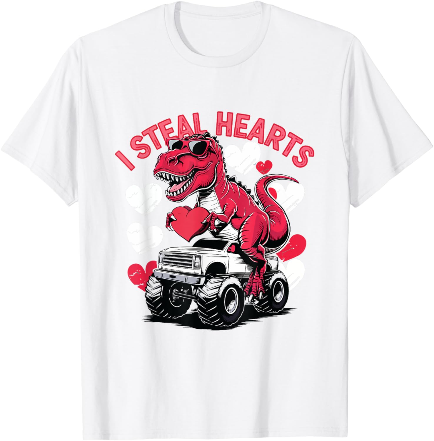 I Steal Hearts Toddler T-Rex Valentine's Day Shirt for Baby Boys - 8