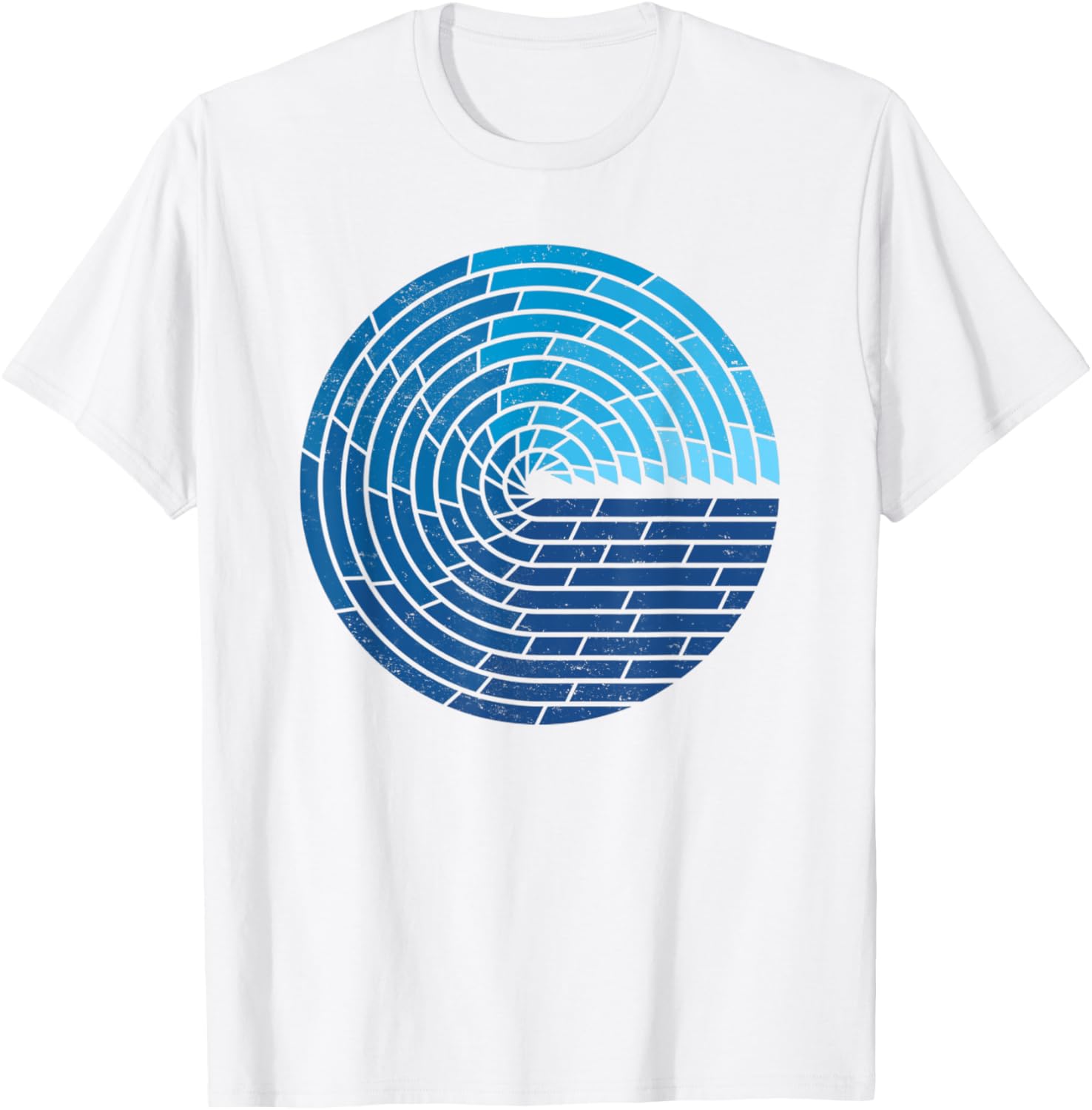 Vintage Ocean Circle Design T-Shirt for Trendy Beach Lovers - 10