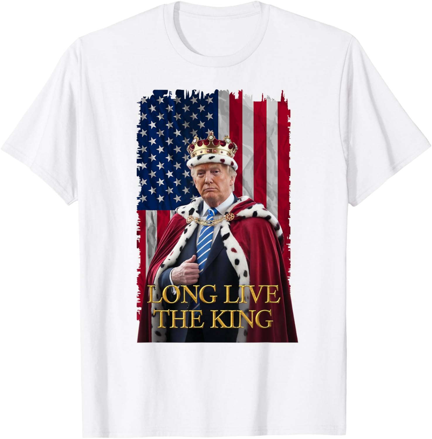 Long Live The King Vintage Trump Portrait T-Shirt for 4th of July Fun - 13