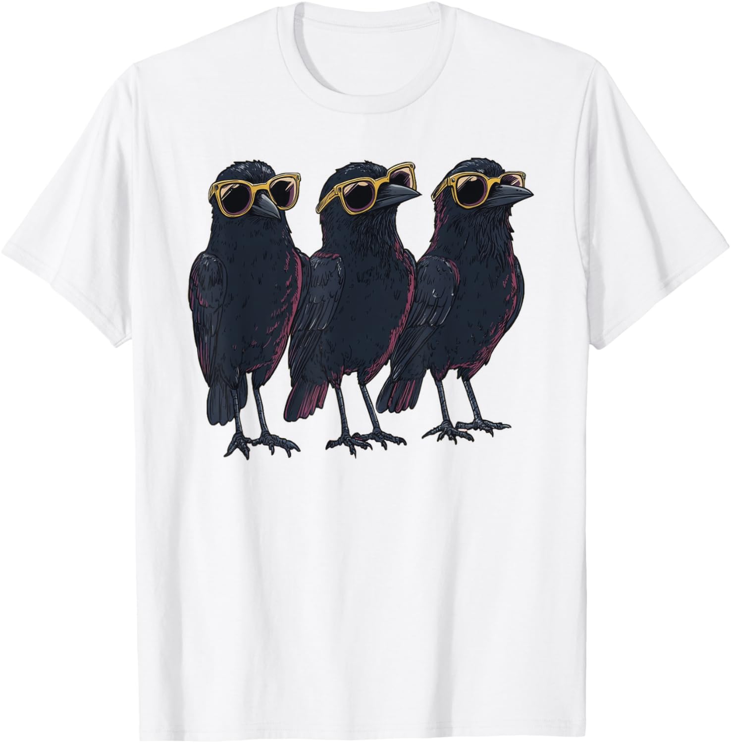 Cool Crow Raven T-Shirt with Sunglasses for Bird Lovers and Trendsetters - 6