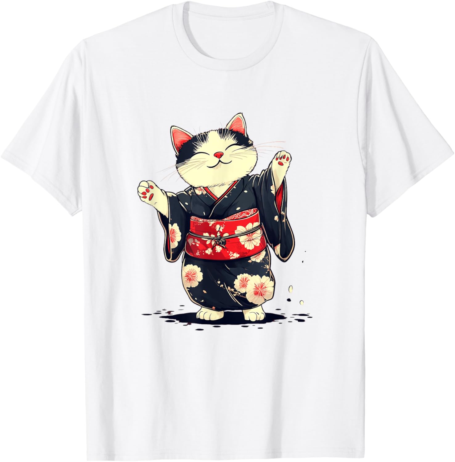 Pretty Kimono Cat T-Shirt for Japanese Style Lovers - Unisex Kids Adults - 13