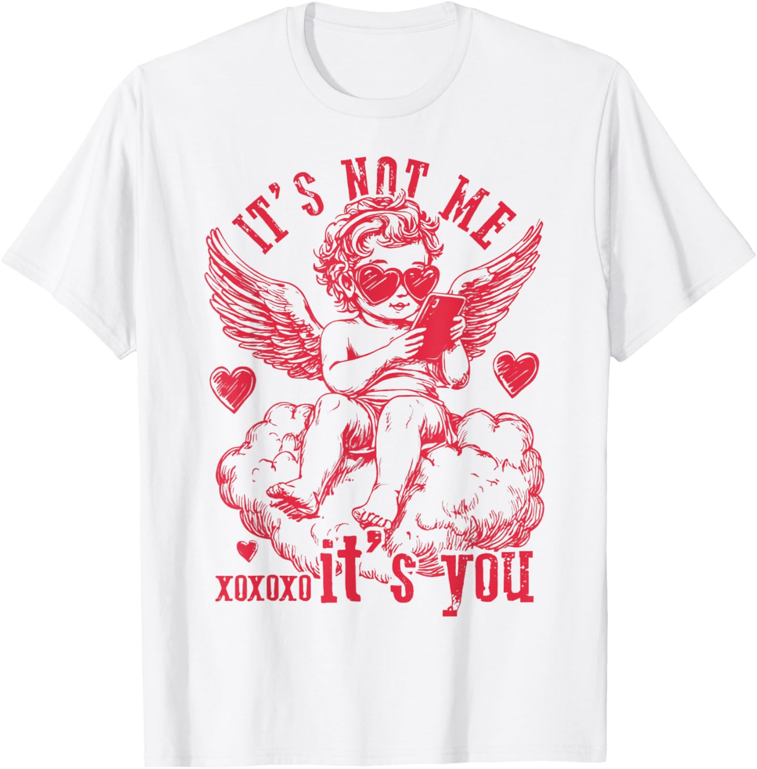 Funny Retro Snarky Cupid Valentine's T-Shirt - It's Not Me It's You - 10
