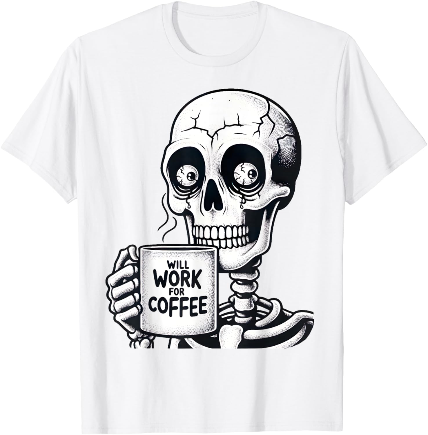 Funny Skeleton Coffee Lover T-Shirt - Perfect Gift for Caffeine Fans - 22