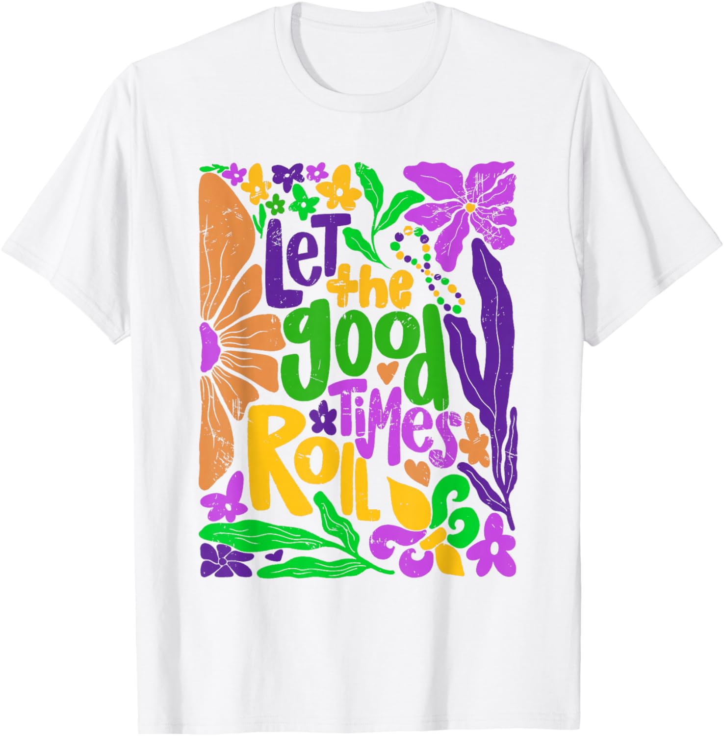 Mardi Gras Let the Good Times Roll Fleur De Lis T-Shirt for All Ages - 3