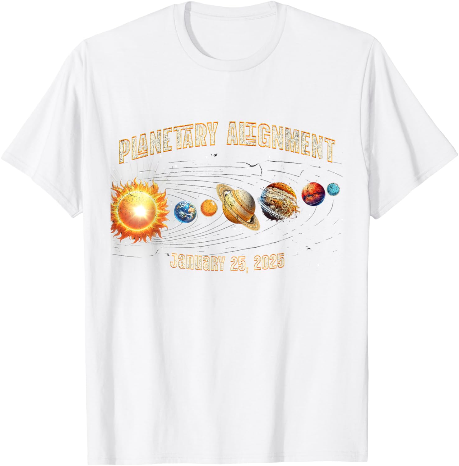 Vintage Planetary Alignment Memory T-Shirt for January 25 2025 Events - 9