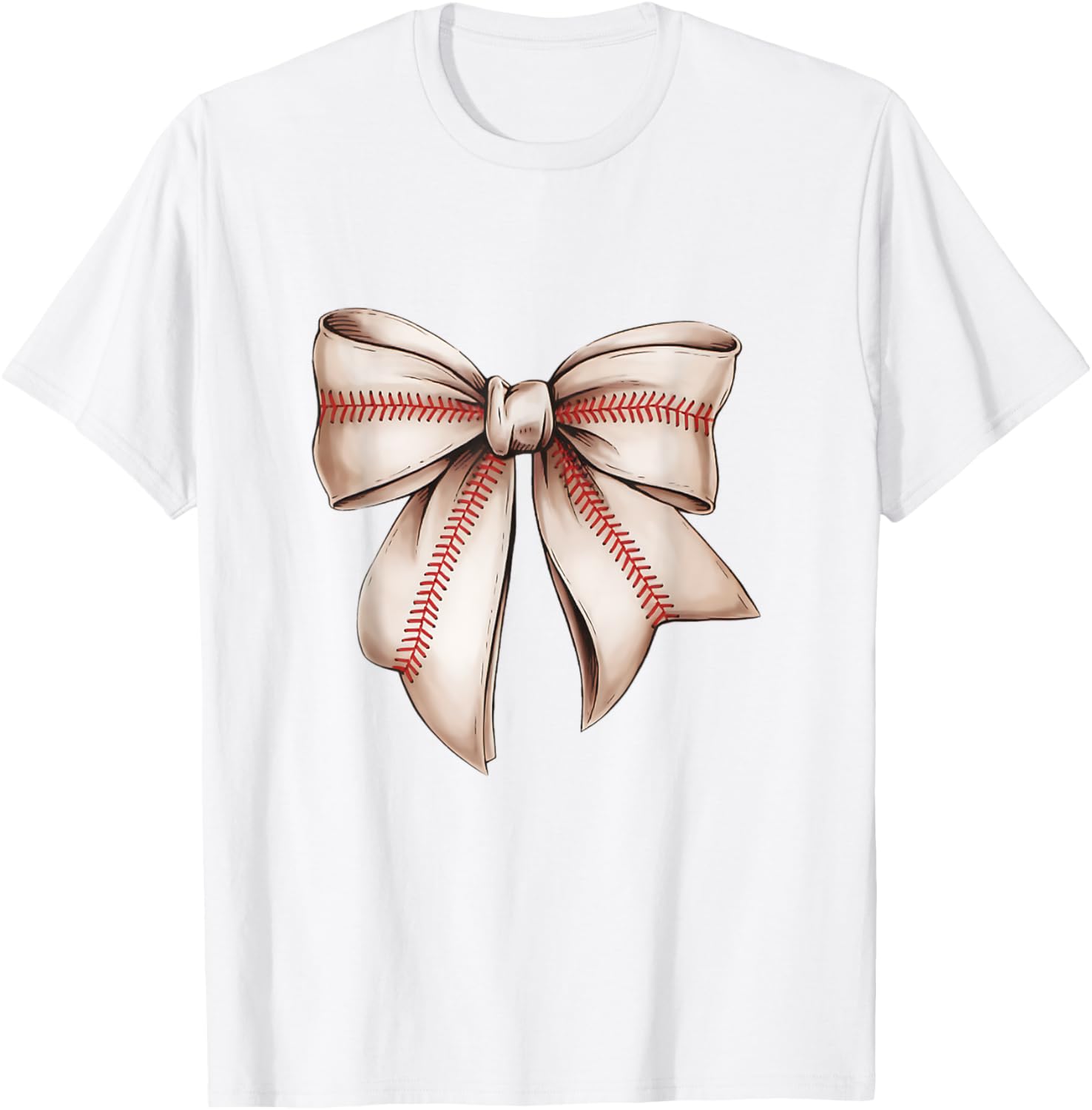 Retro Baseball Bow T-Shirt for Sports Lovers, Fun Sublimation Design - 12