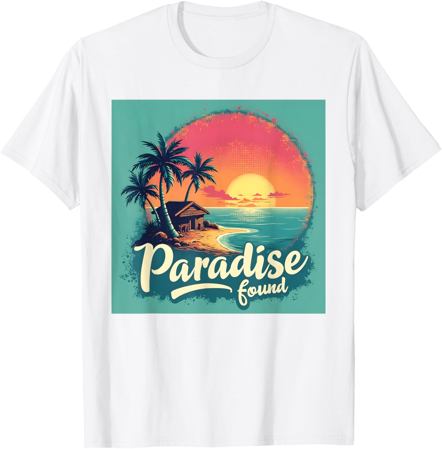 Tropical Paradise Sunset Shirt with Palm Trees and Ocean Design - 2