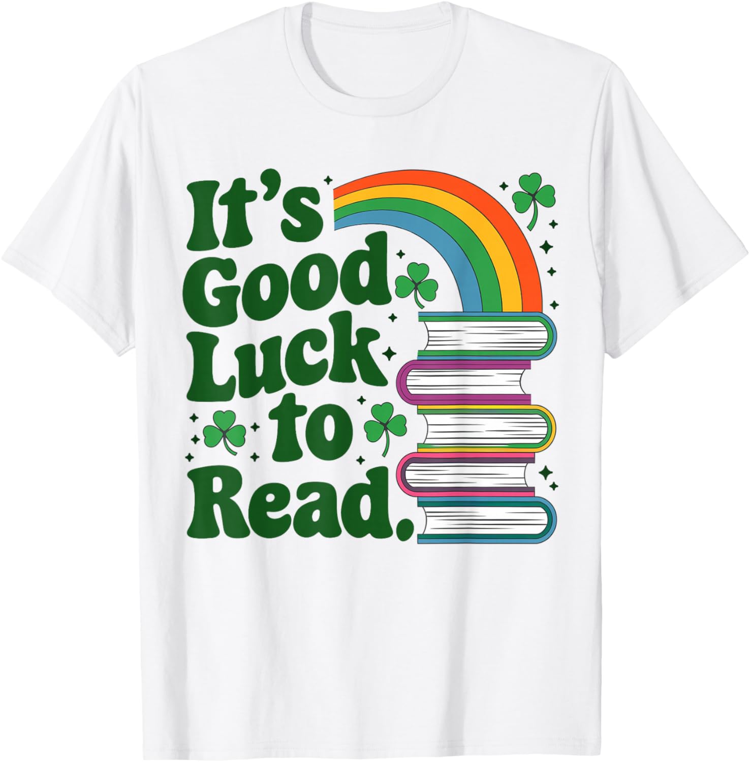 Good Luck St Patricks Day Teacher Librarian T-Shirt for Book Lovers - 4