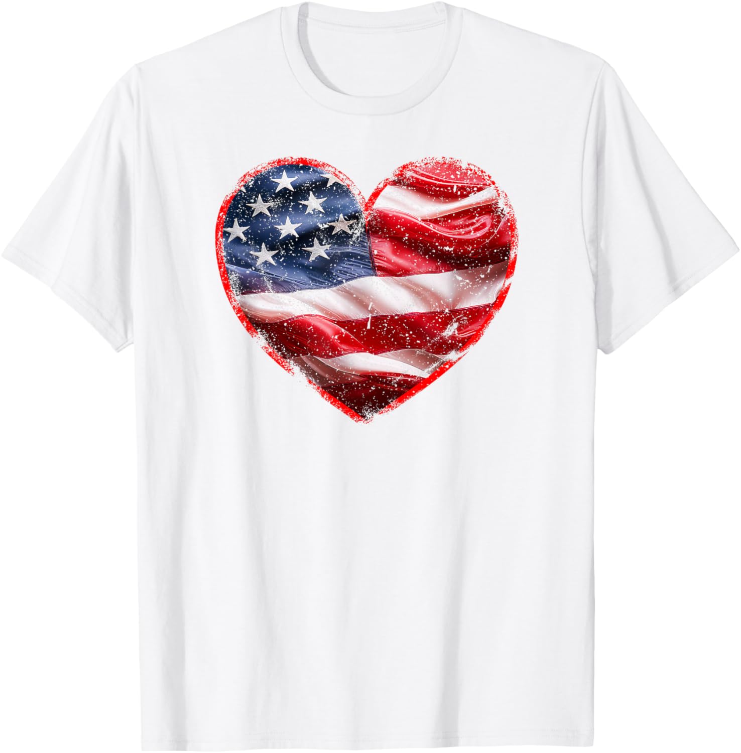 Heart-Shaped American Flag T-Shirt | Patriotic Clothing for All - 15