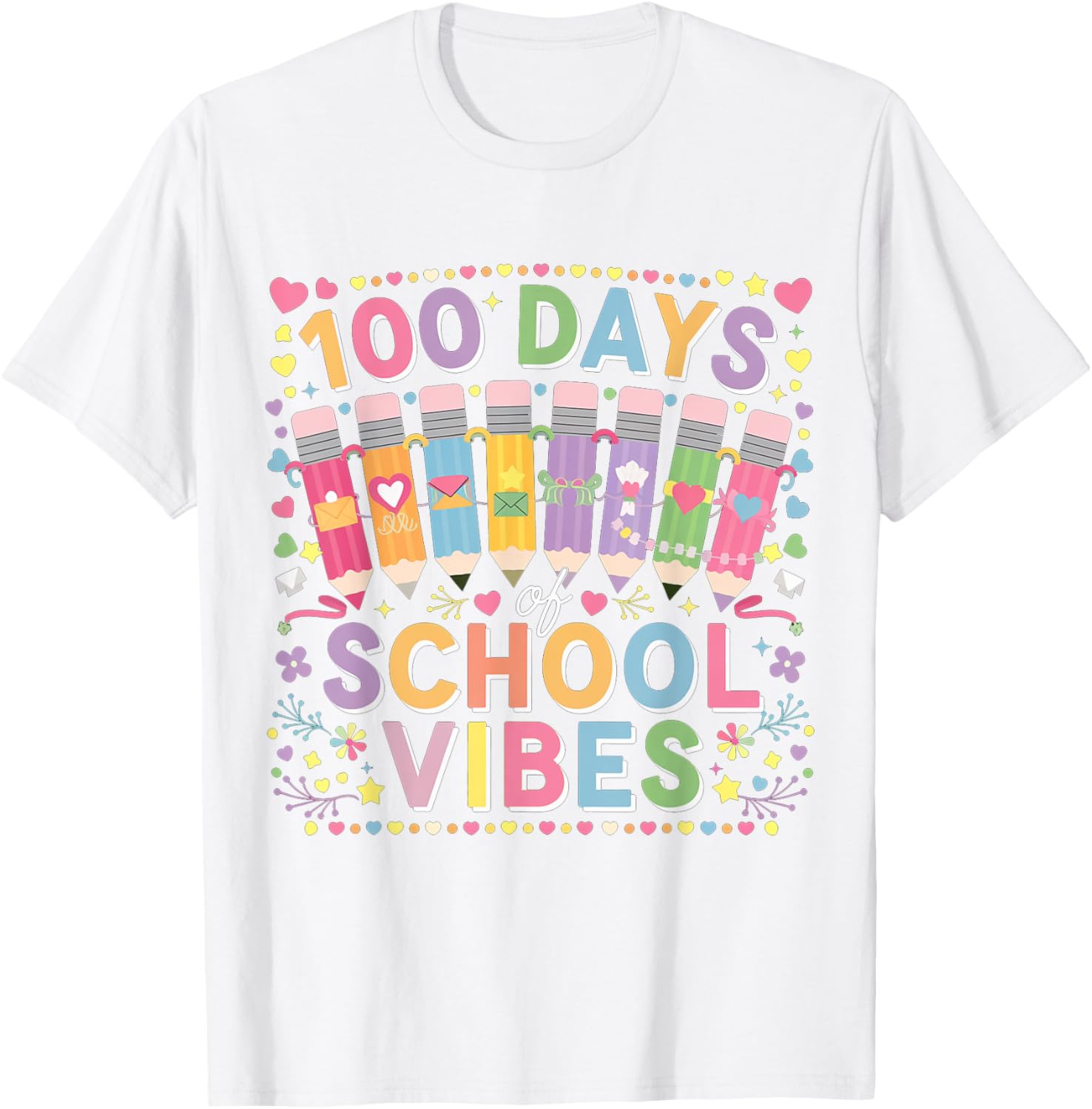 Cute Heart 100th Day of School T-Shirt for Kids Fun Celebration Wear - 22