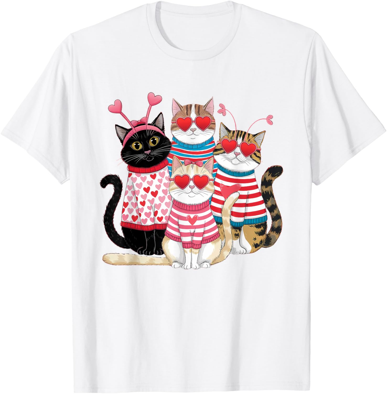 Happy Meowentine's Cute Cat T-Shirt for Girls - Perfect Valentine's Gift - 26