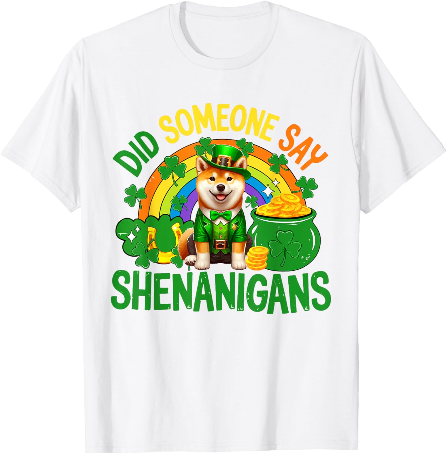 Shenanigans St. Patrick's Day Shiba Inu T-Shirt for Fun Celebrations - 17