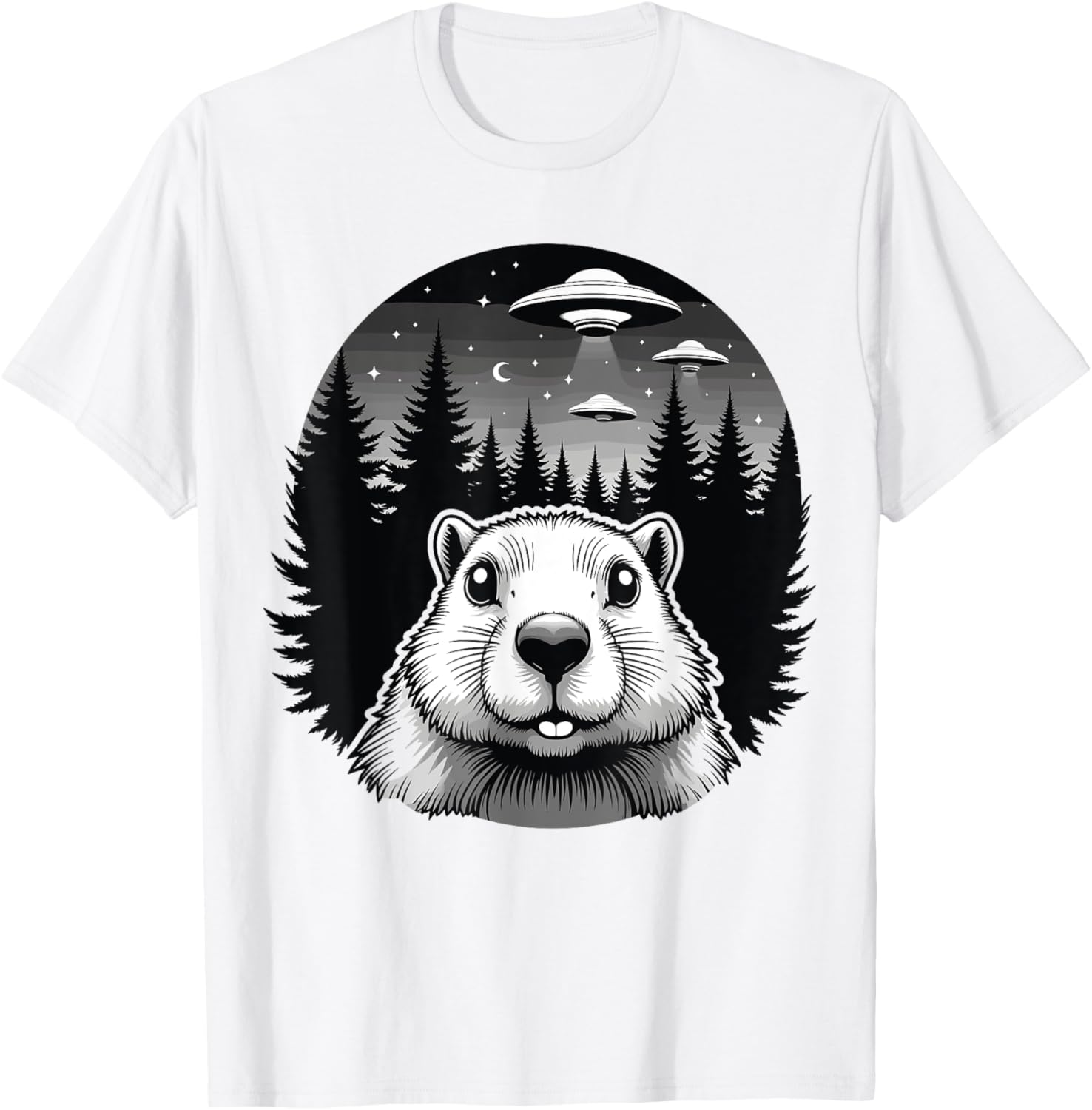 Funny Groundhog Day T-Shirt with UFOs and Aliens - Unique Gift Idea - 8