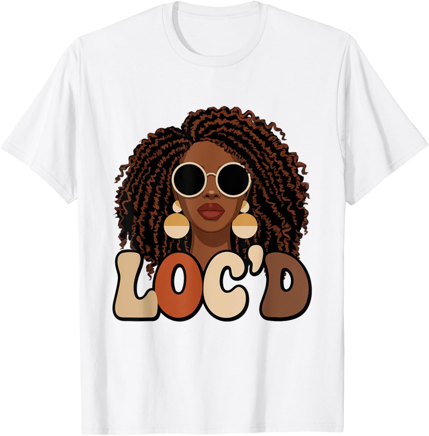 Loc'd For Life Afro Locs T-Shirt for Black Melanin Women Stylish Tee - 9