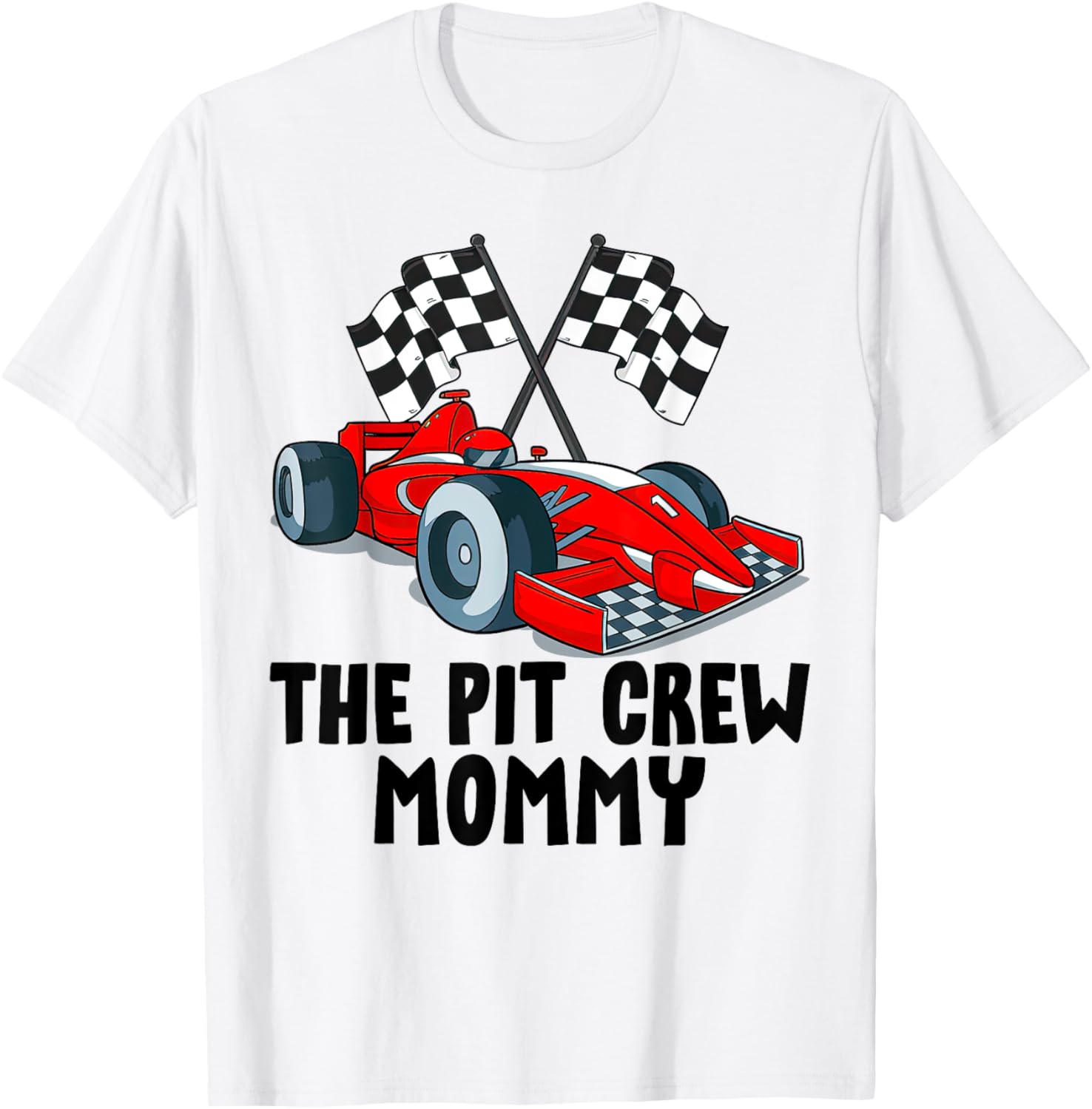 Mommy Pit Crew Racing Family T-Shirt for Kids Birthday Party Fun - 4