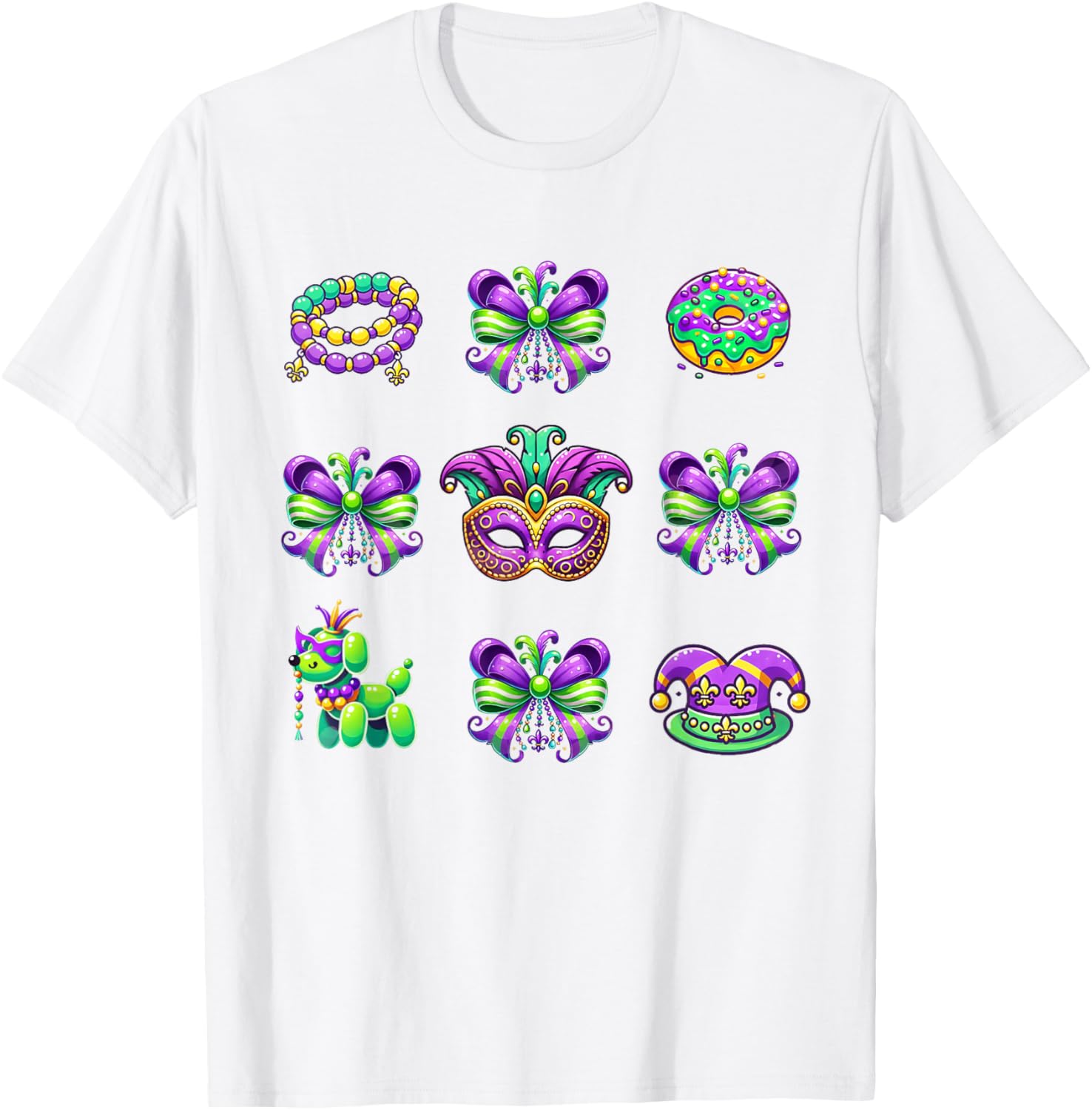 Mardi Gras Coquette Bow T-Shirt for Women and Kids - Fat Tuesday Fun - 6